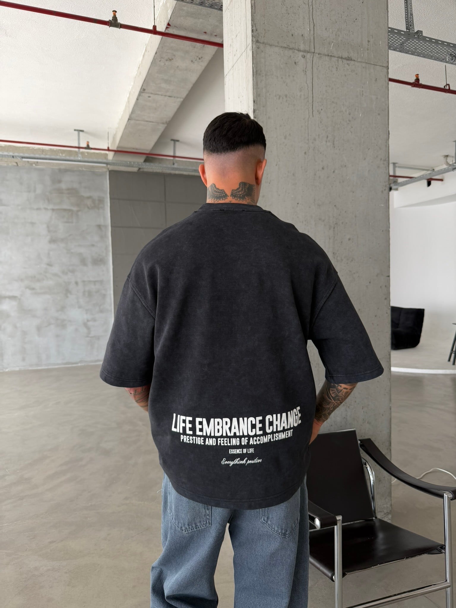Life Embrance Change Basic T-Shirt - Siyah