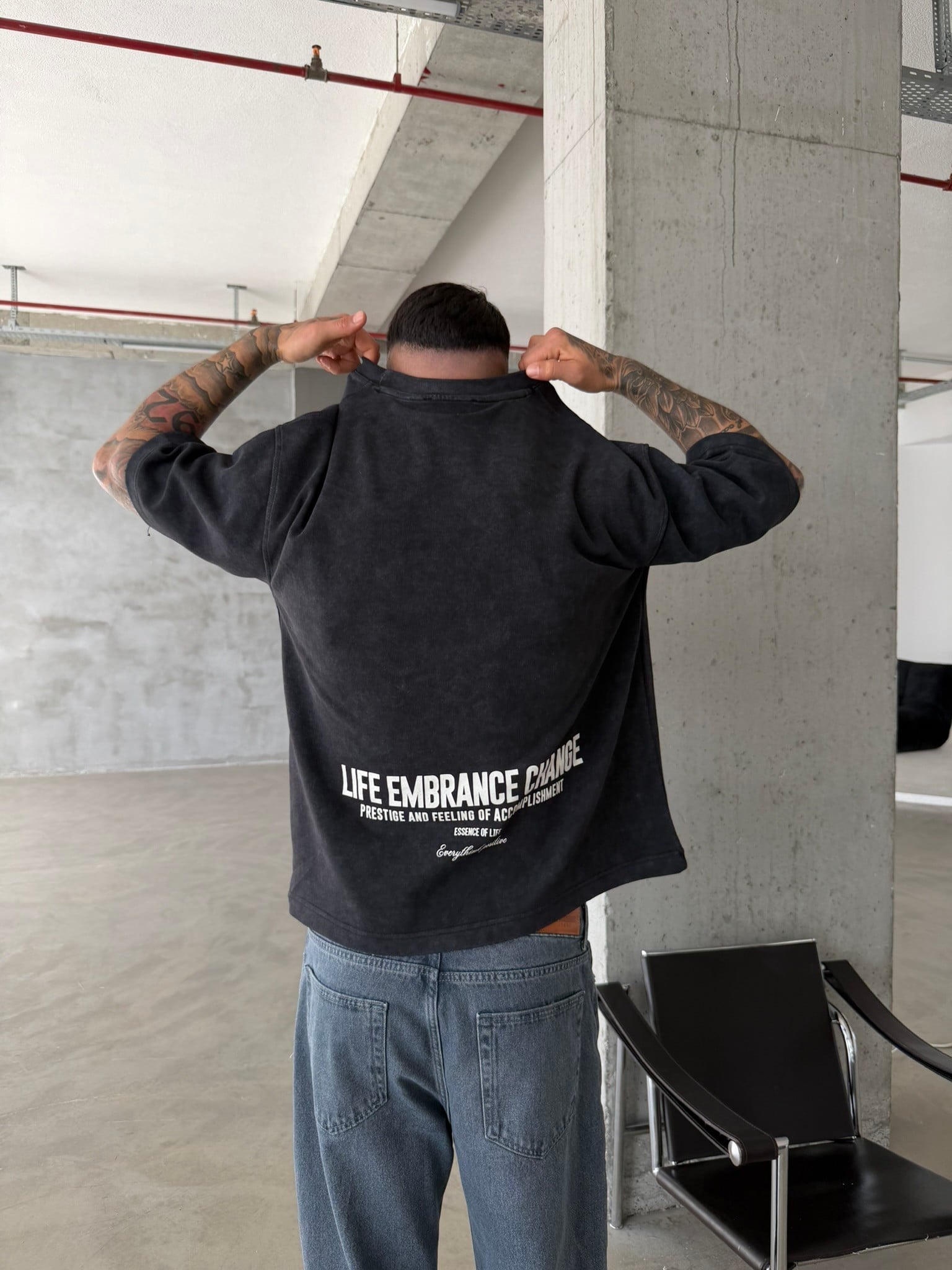 Life Embrance Change Basic T-Shirt - Siyah