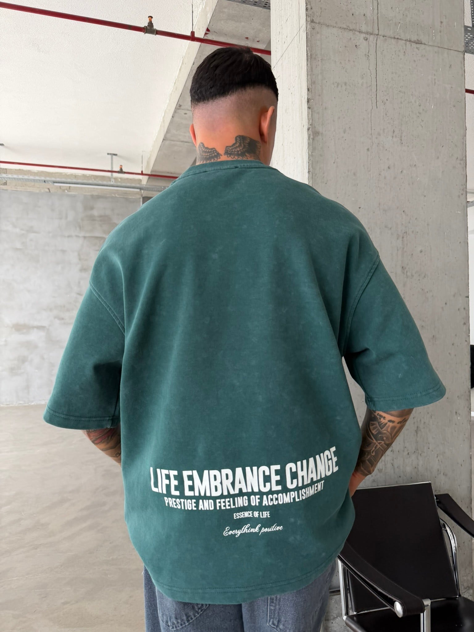 Life Embrance Change Basic T-Shirt - Yeşil