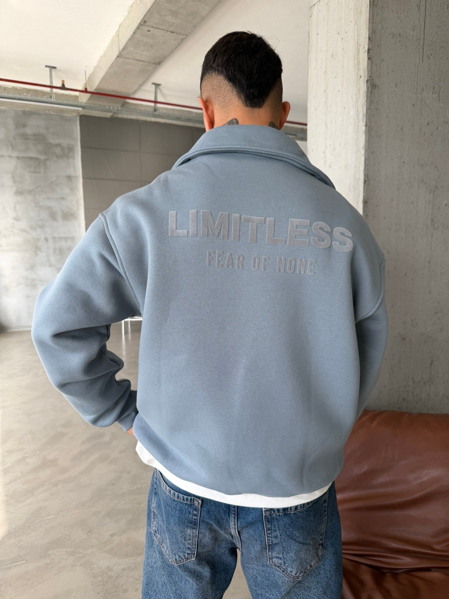 Limitles Half Zip Sweat - Mavi