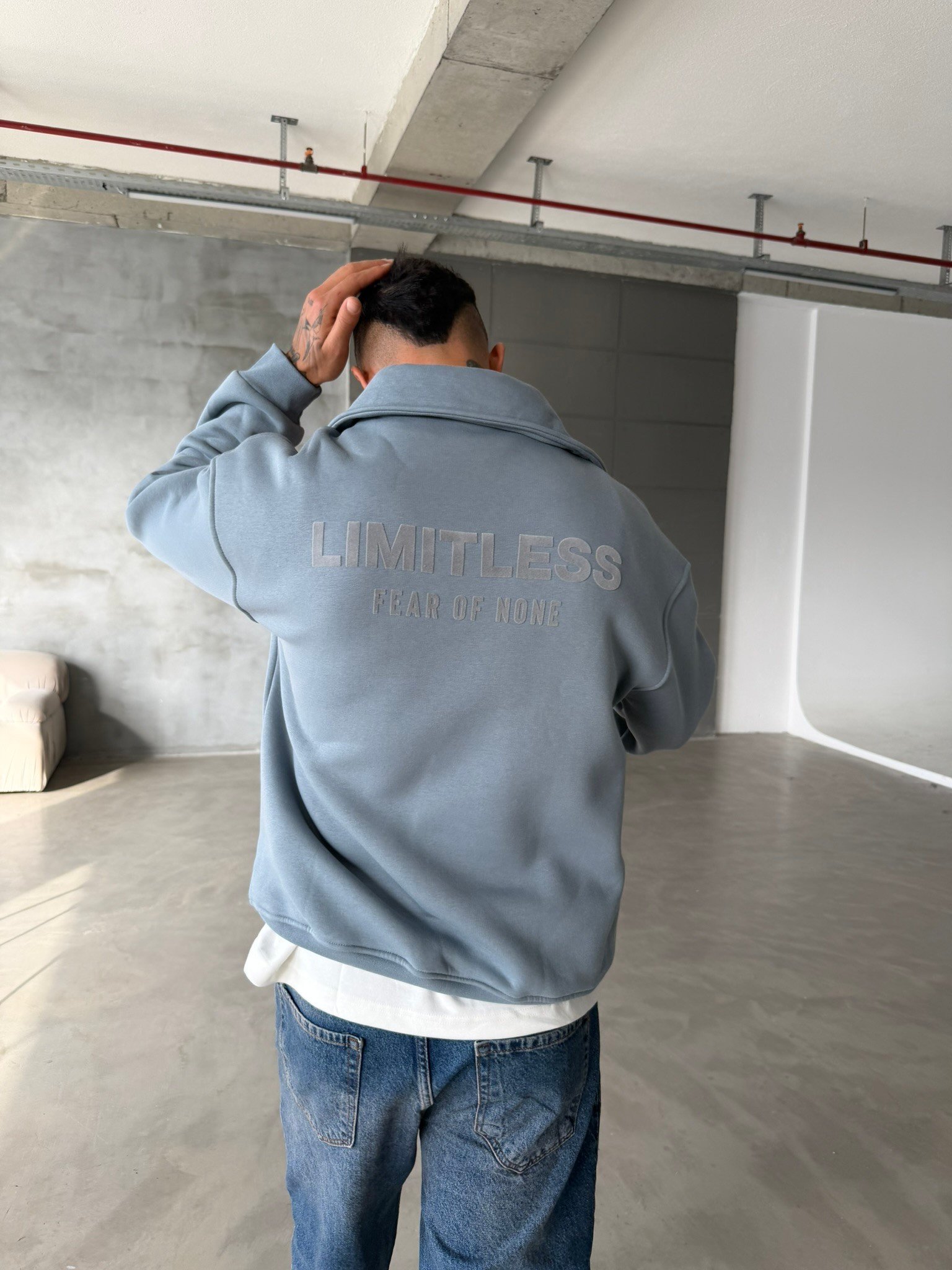 Limitles Half Zip Sweat - Mavi