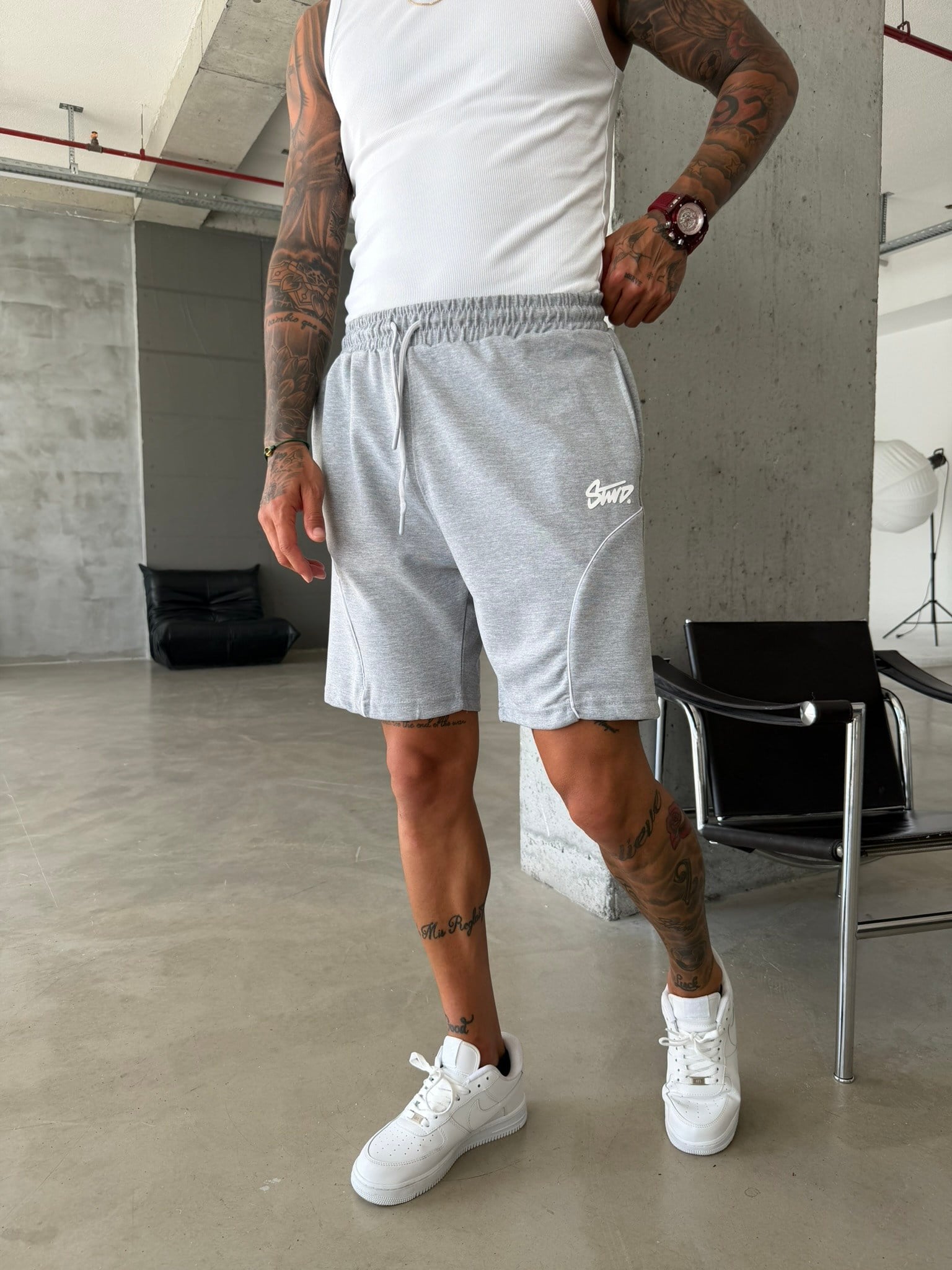 Line Signature Shorts - Gri