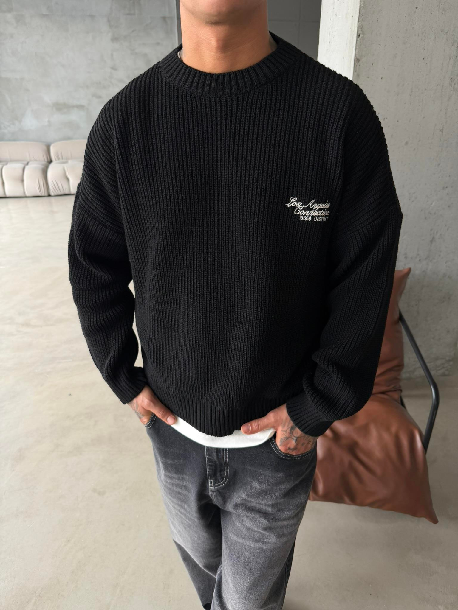 Losangels Triko Kazak - Siyah