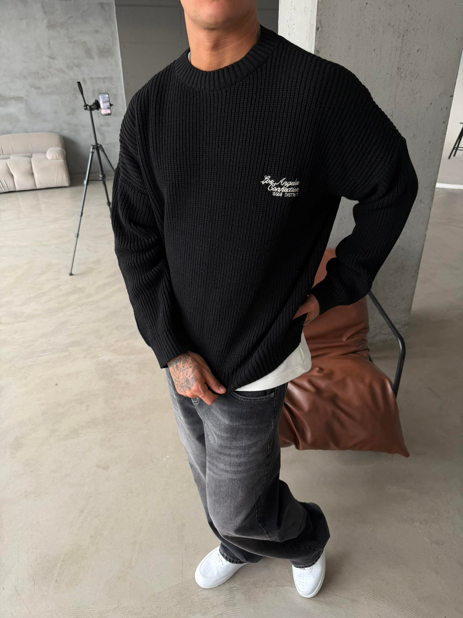 Losangels Triko Kazak - Siyah