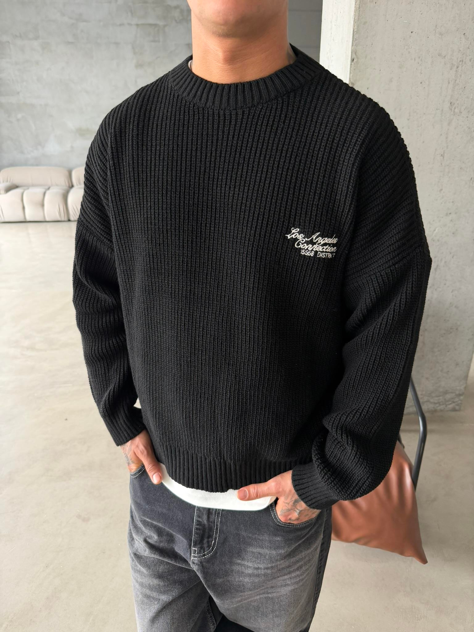 Losangels Triko Kazak - Siyah