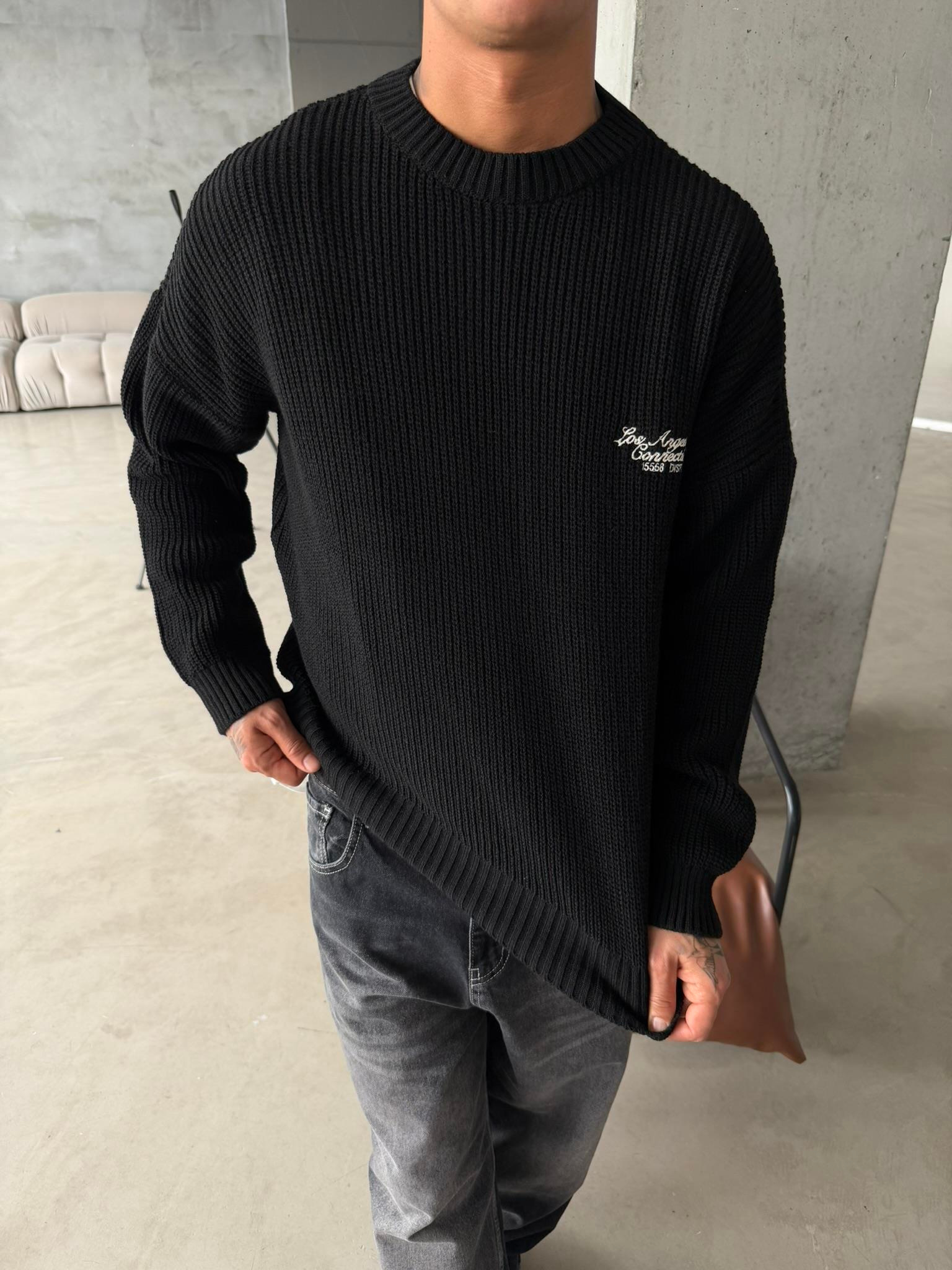 Losangels Triko Kazak - Siyah