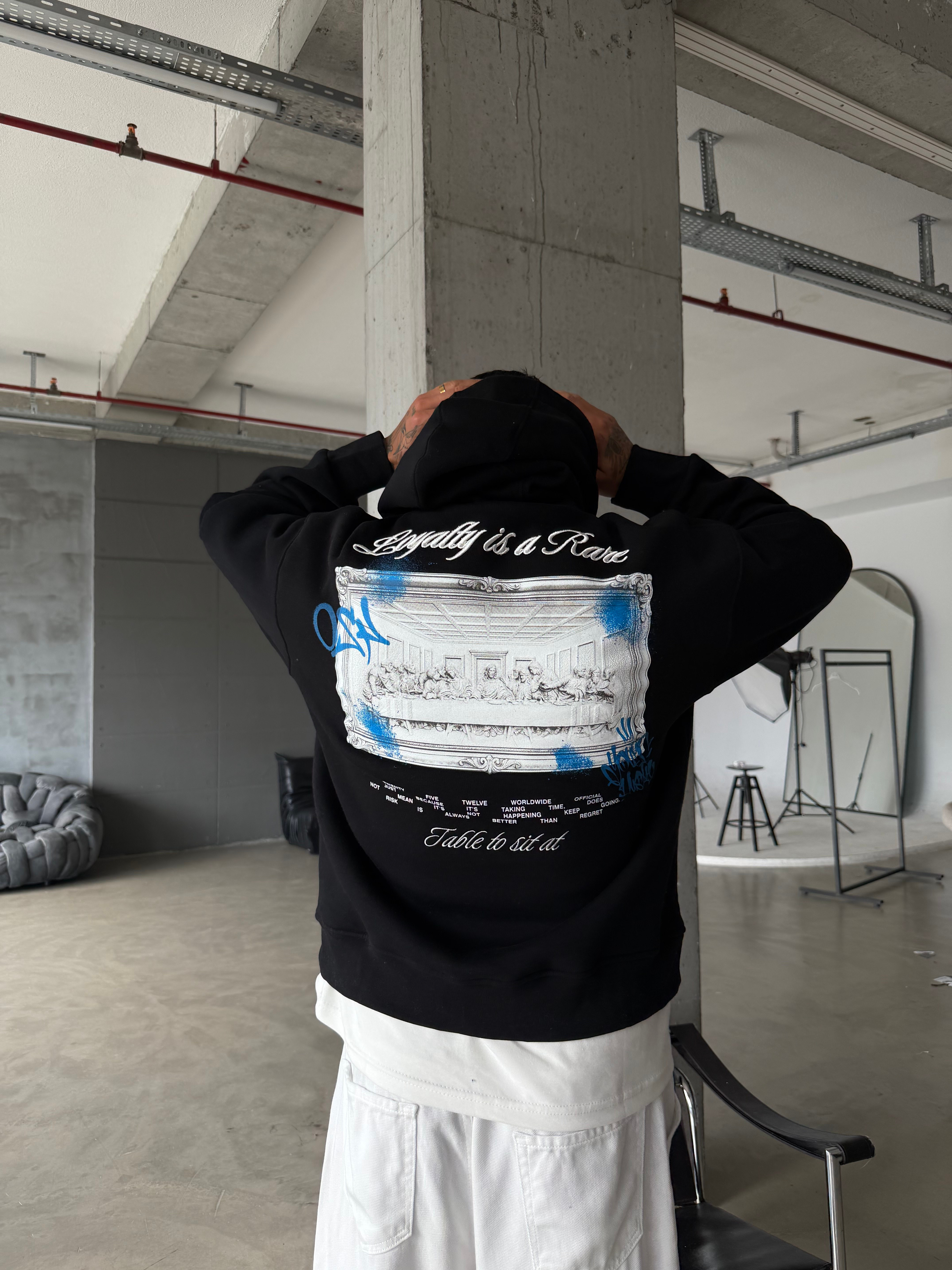Loyalty Table Sırt Baskılı Oversize Hoodie