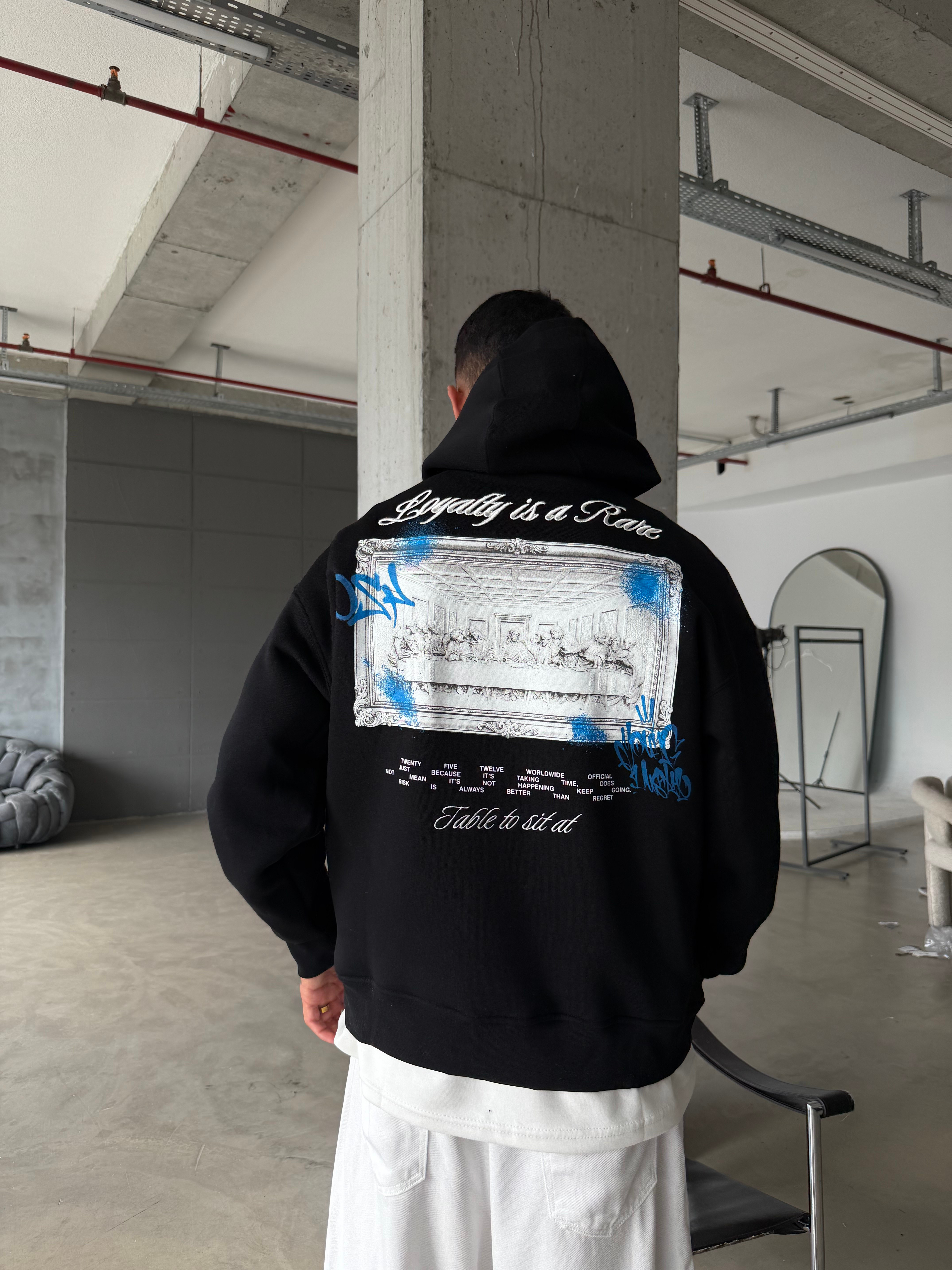 Loyalty Table Sırt Baskılı Oversize Hoodie