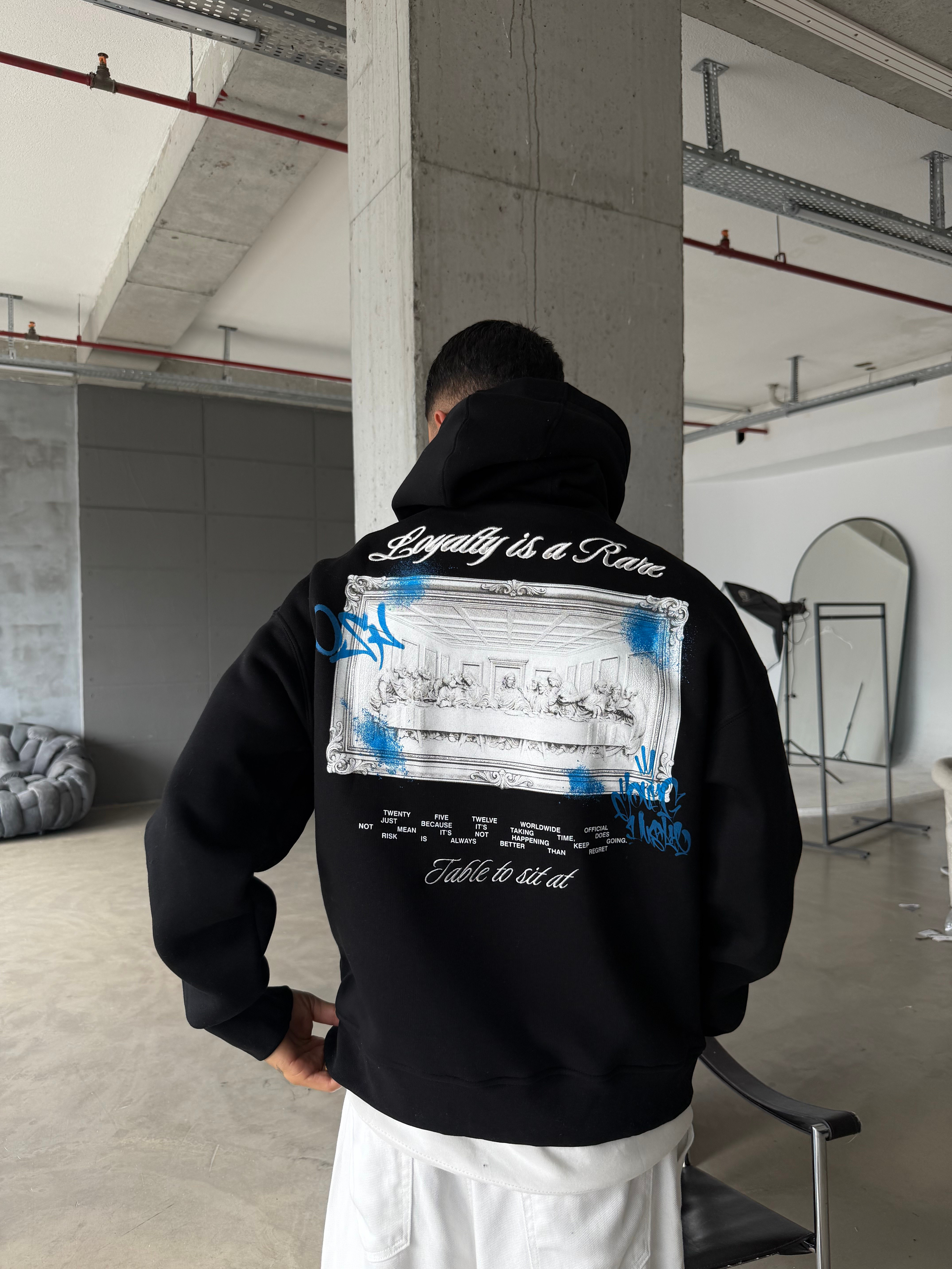 Loyalty Table Sırt Baskılı Oversize Hoodie