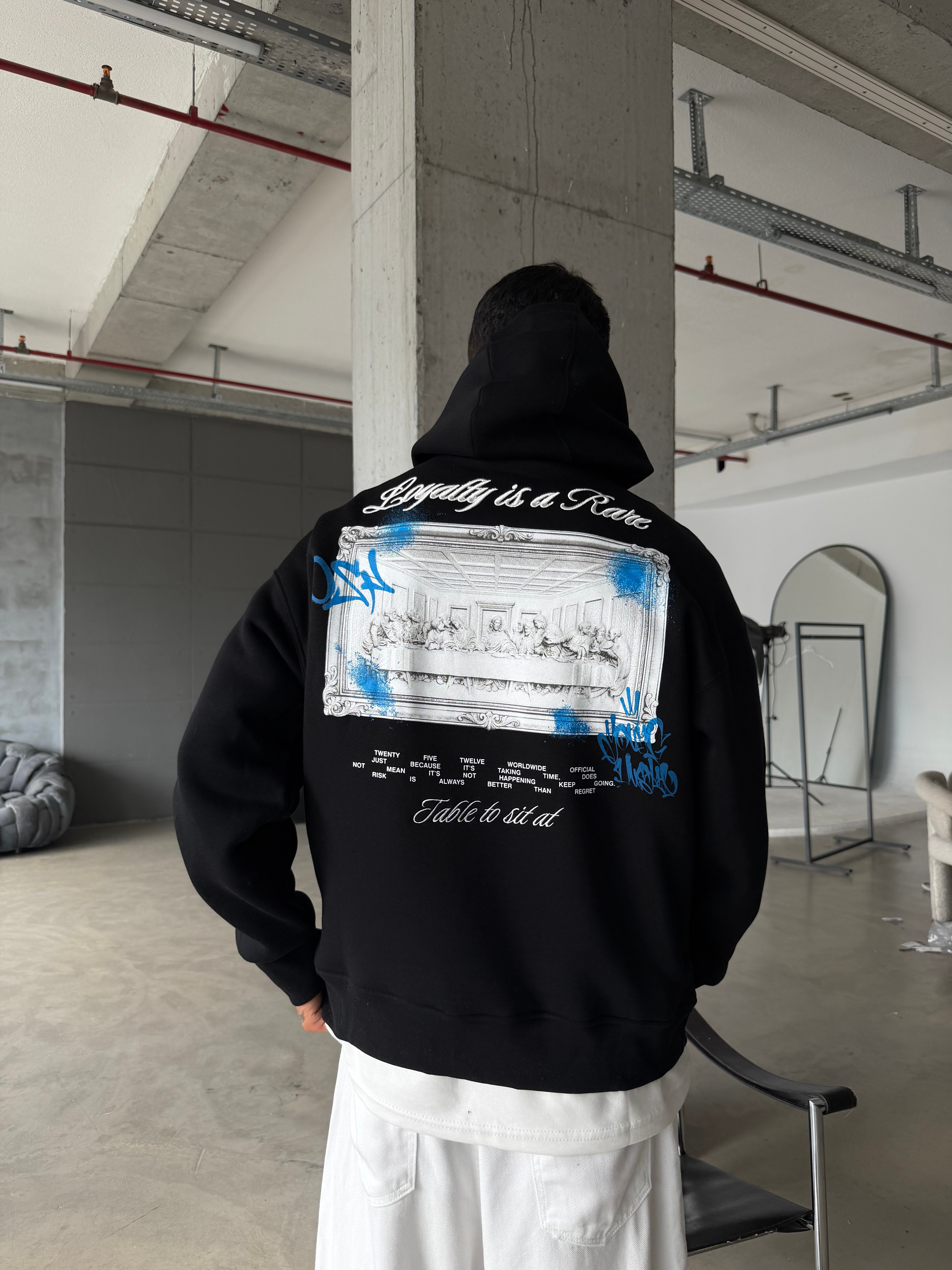 Loyalty Table Sırt Baskılı Oversize Hoodie