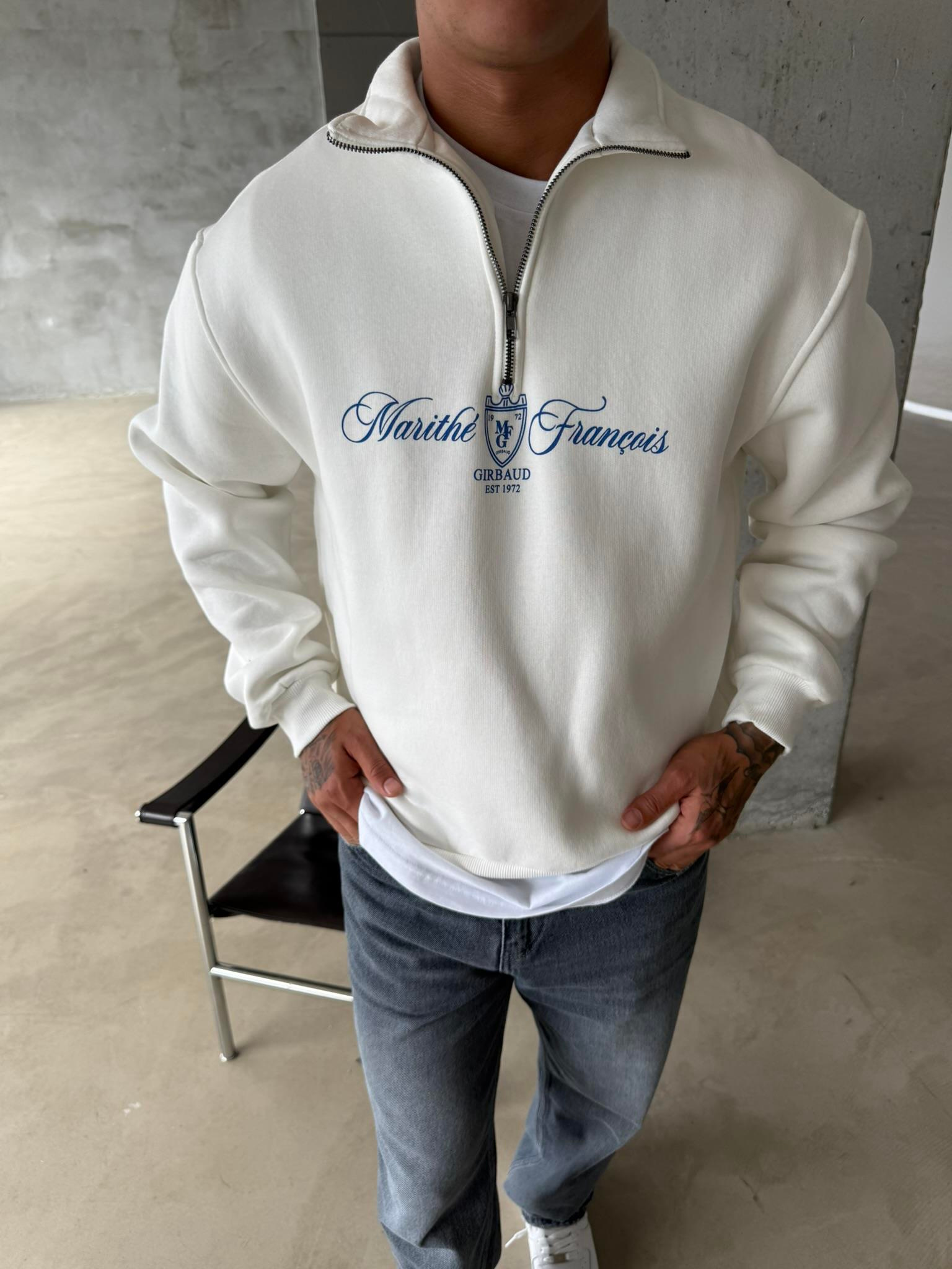 Masithe François Yarım Fermuar Zip - Beyaz
