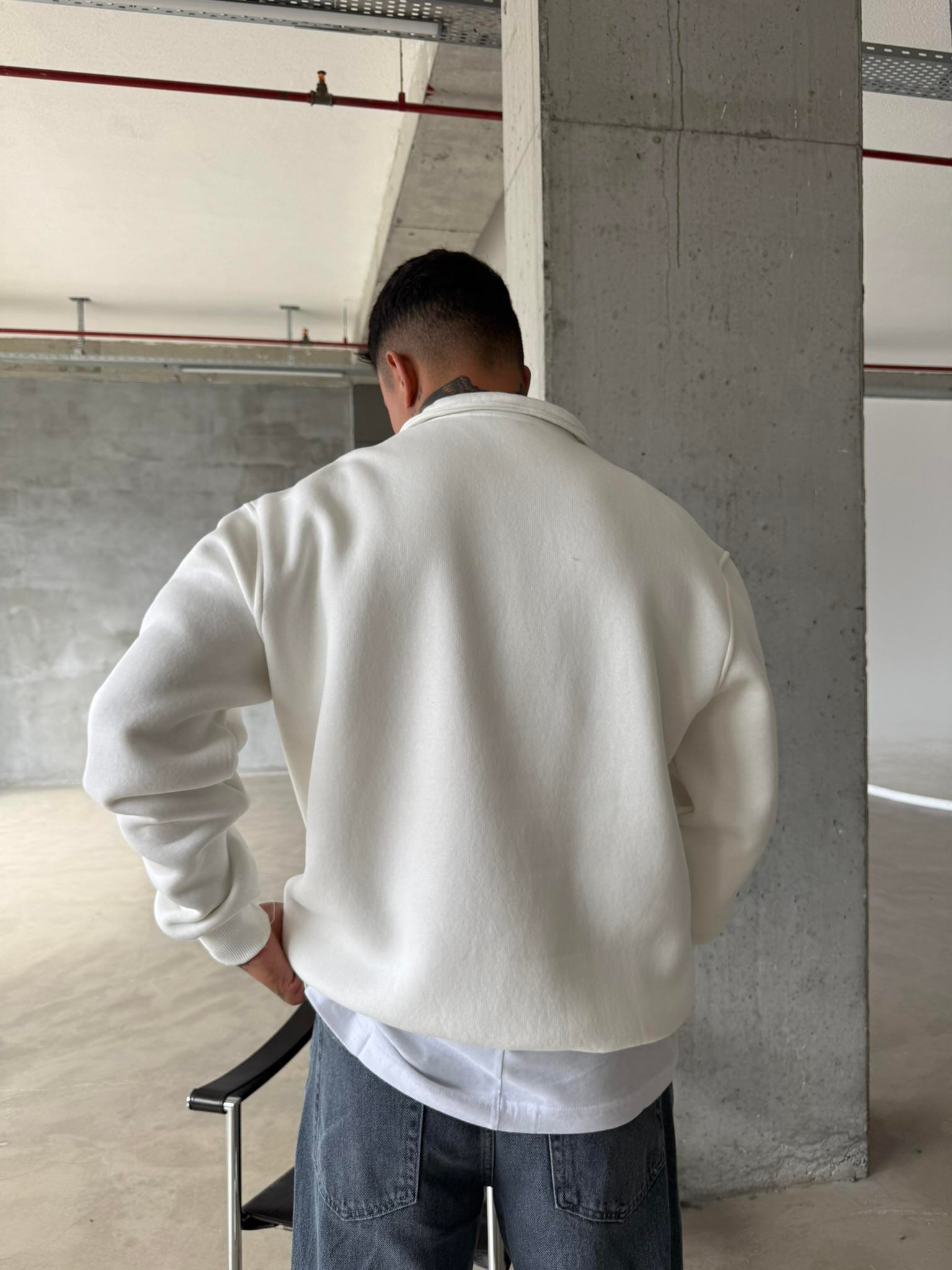 Masithe François Yarım Fermuar Zip - Beyaz