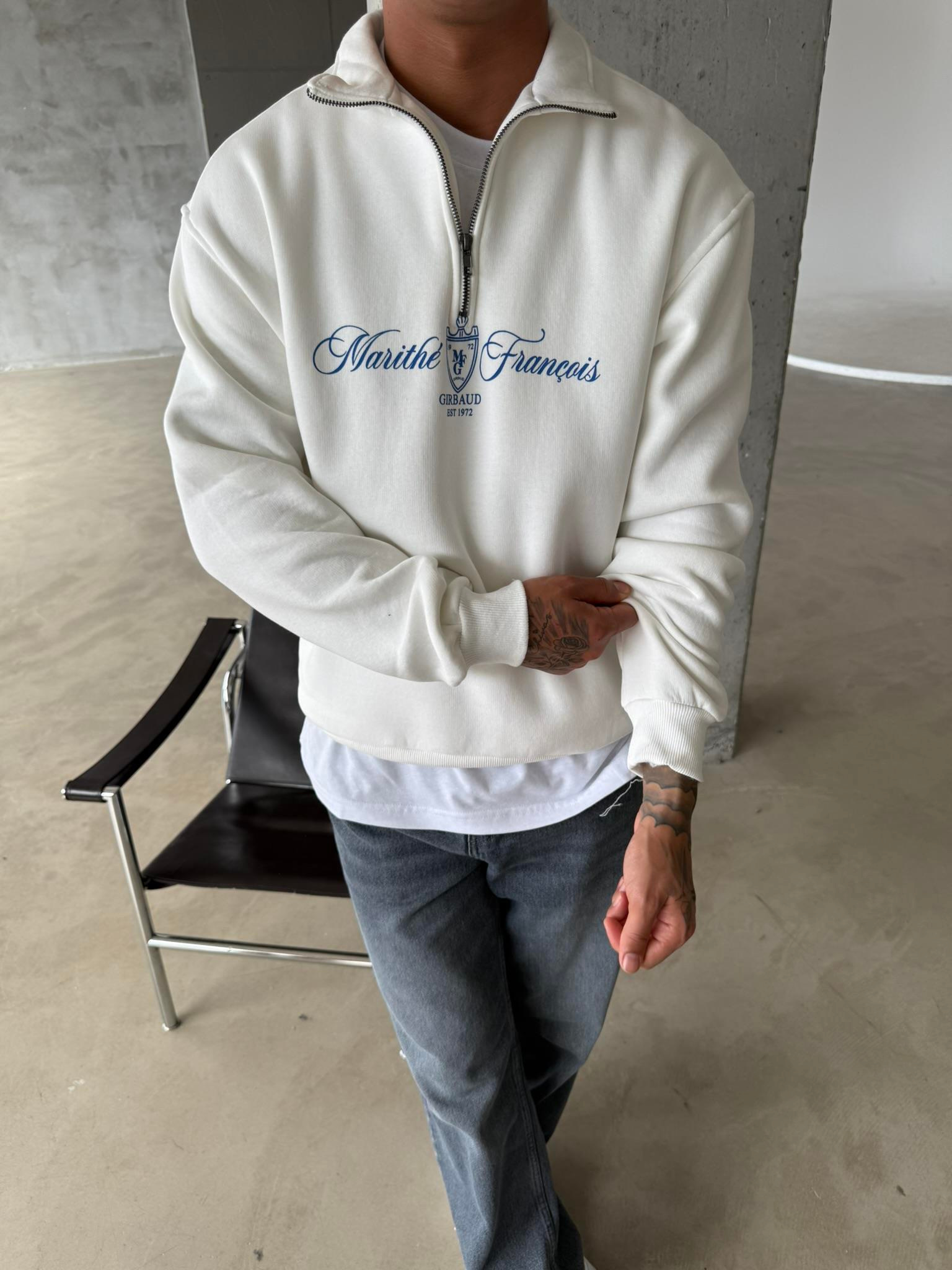 Masithe François Yarım Fermuar Zip - Beyaz