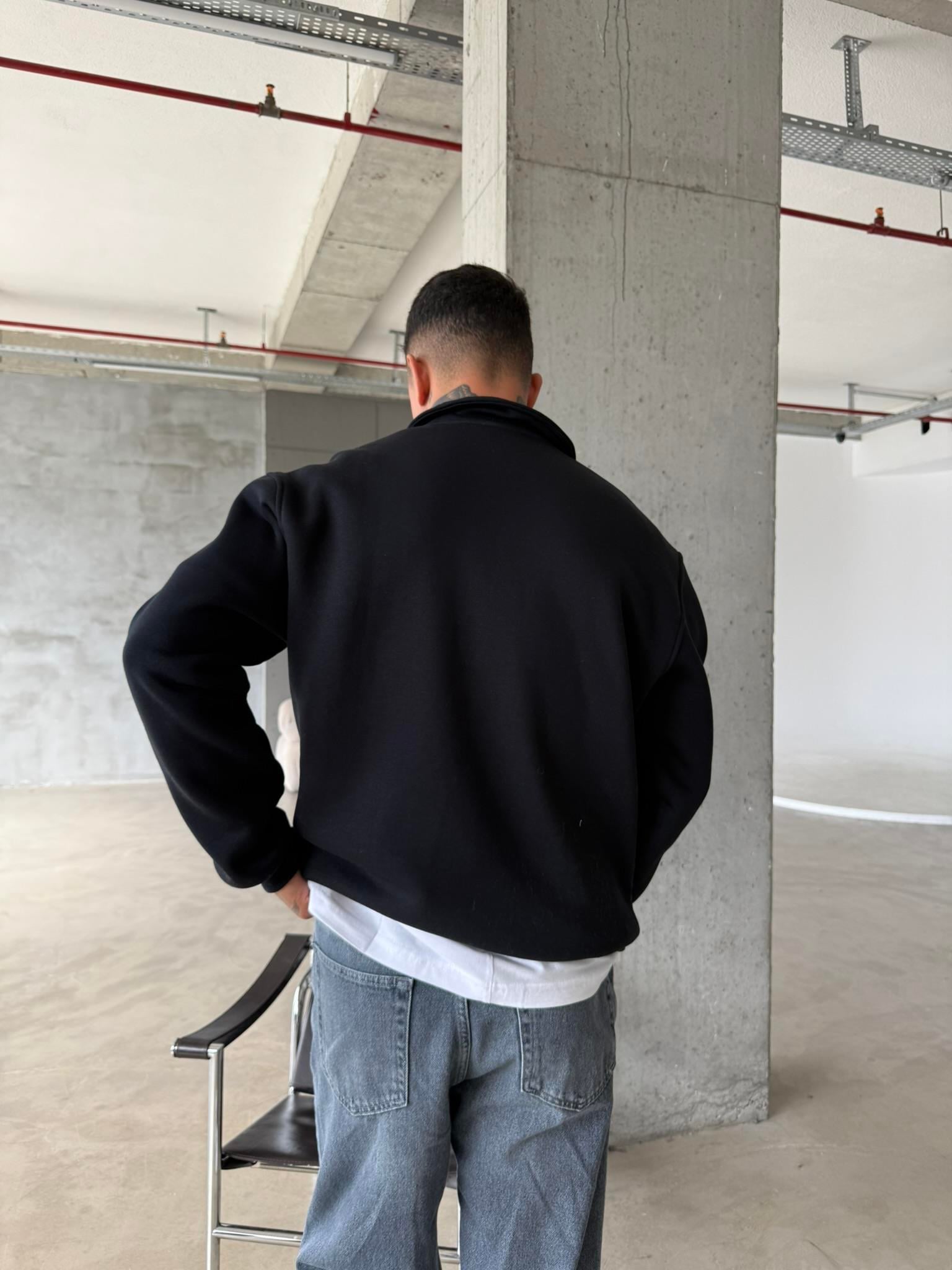 Masithe François Yarım Fermuar Zip - Siyah