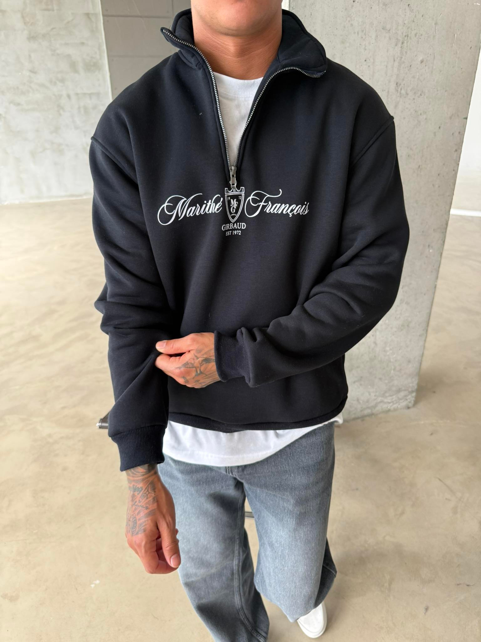 Masithe François Yarım Fermuar Zip - Siyah