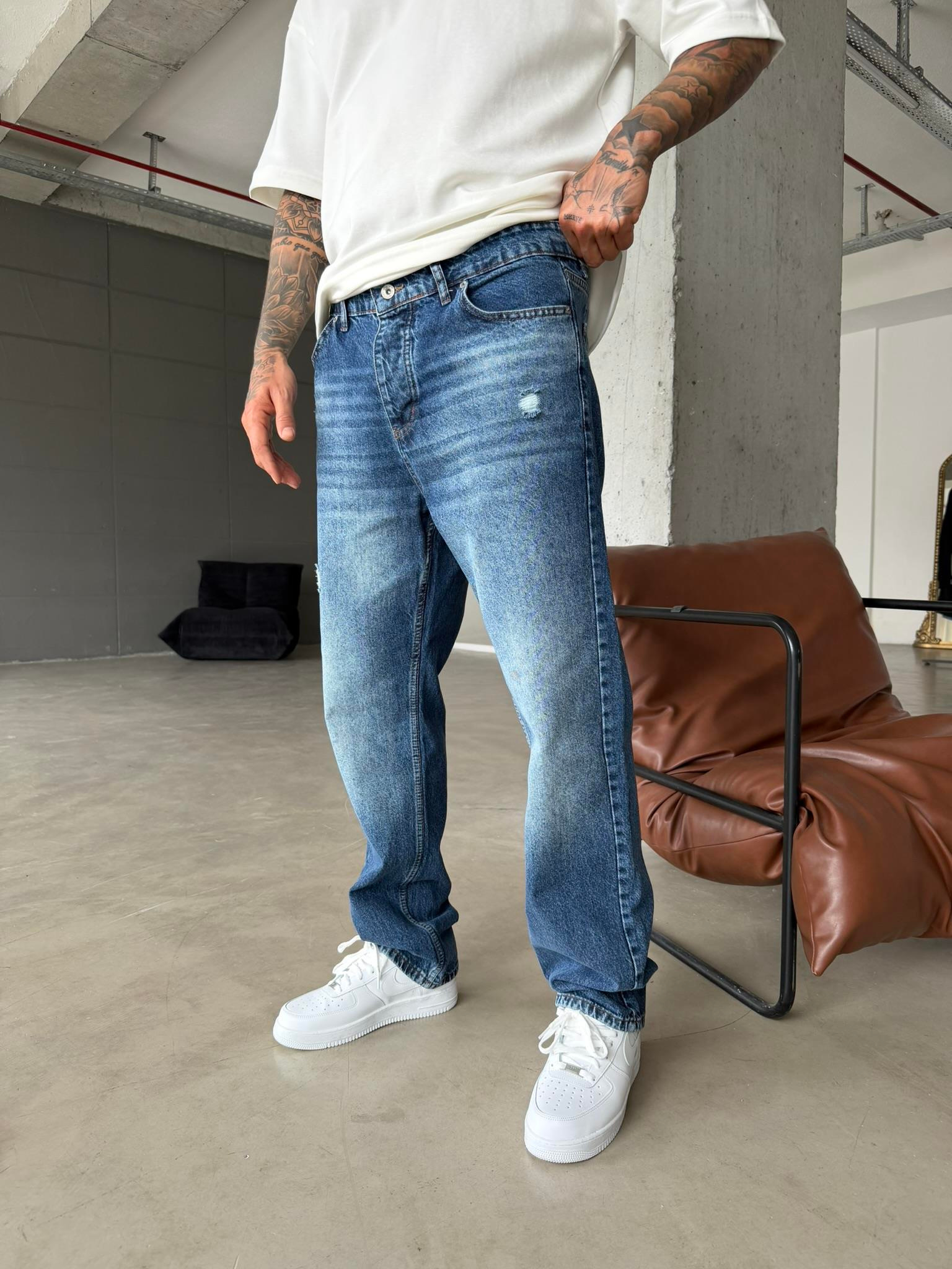 Modern Baggy Kumaş Pantolon - Lacivert