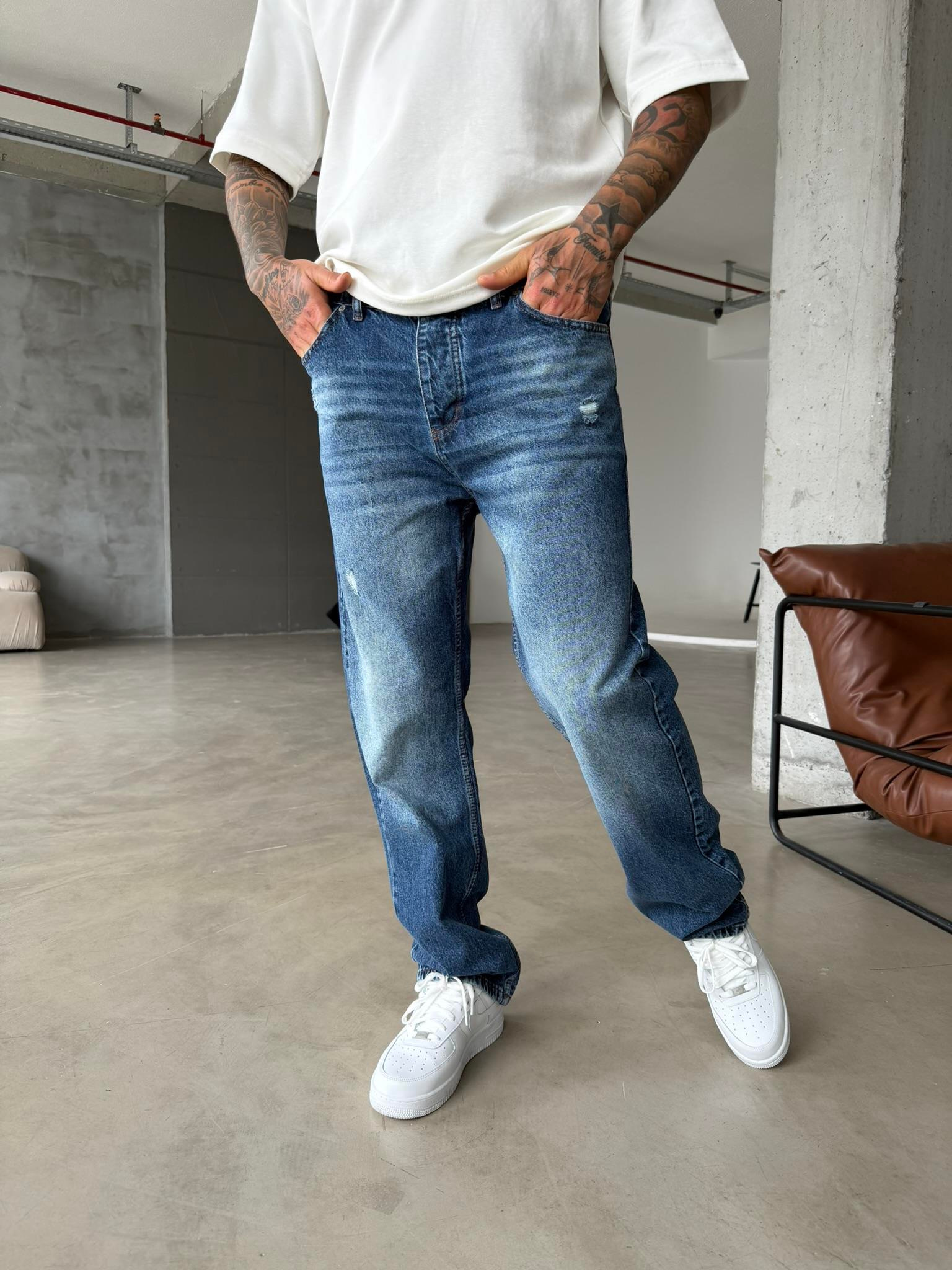 Modern Baggy Kumaş Pantolon - Lacivert