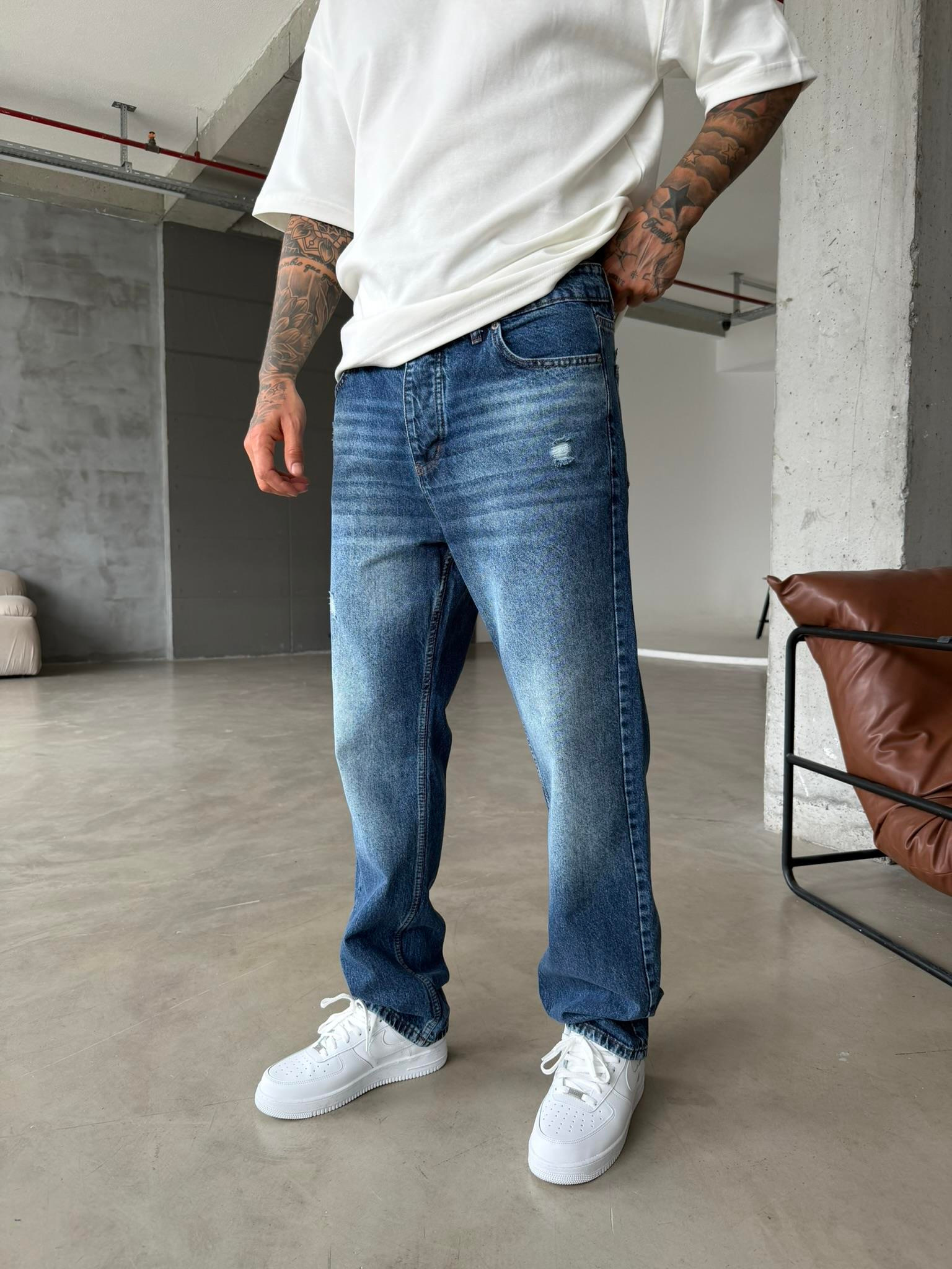 Modern Baggy Kumaş Pantolon - Lacivert