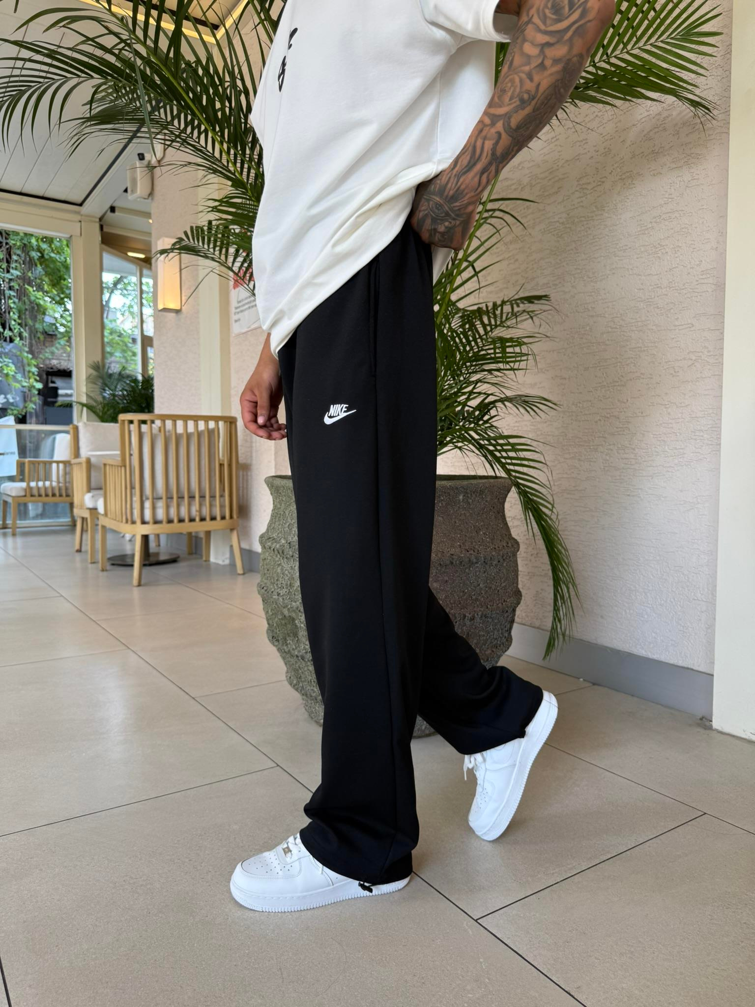 Nakışlı Basic Baggy Eşofman - Siyah