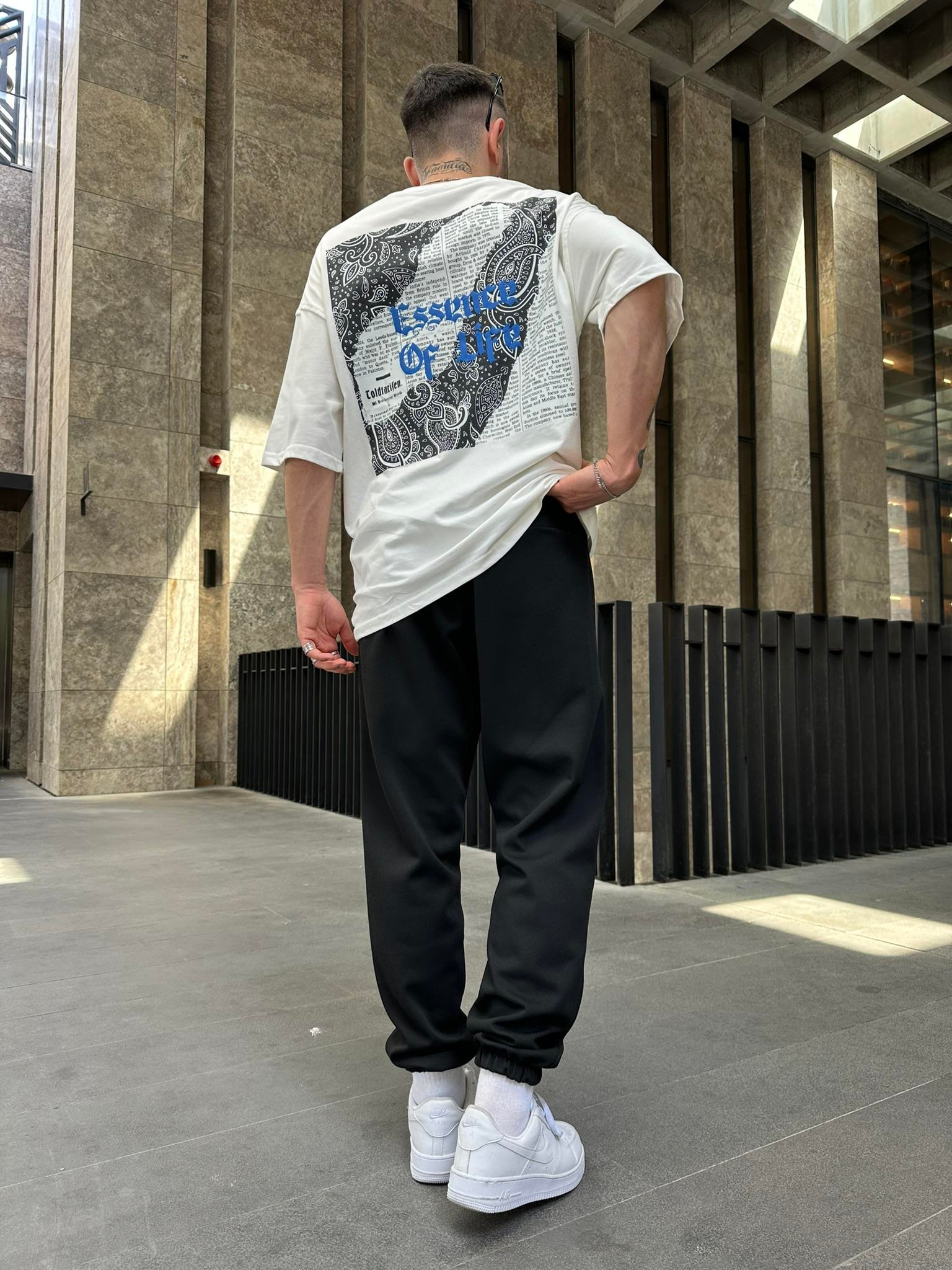 Nakışlı Basic Jogger Eşofman Altı - Siyah