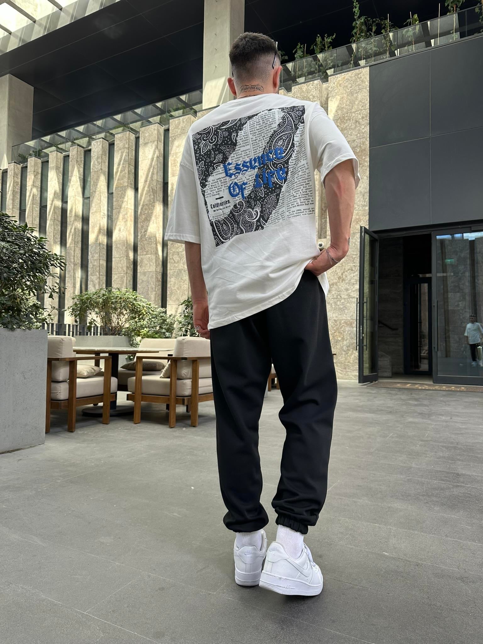 Nakışlı Basic Jogger Eşofman Altı - Siyah