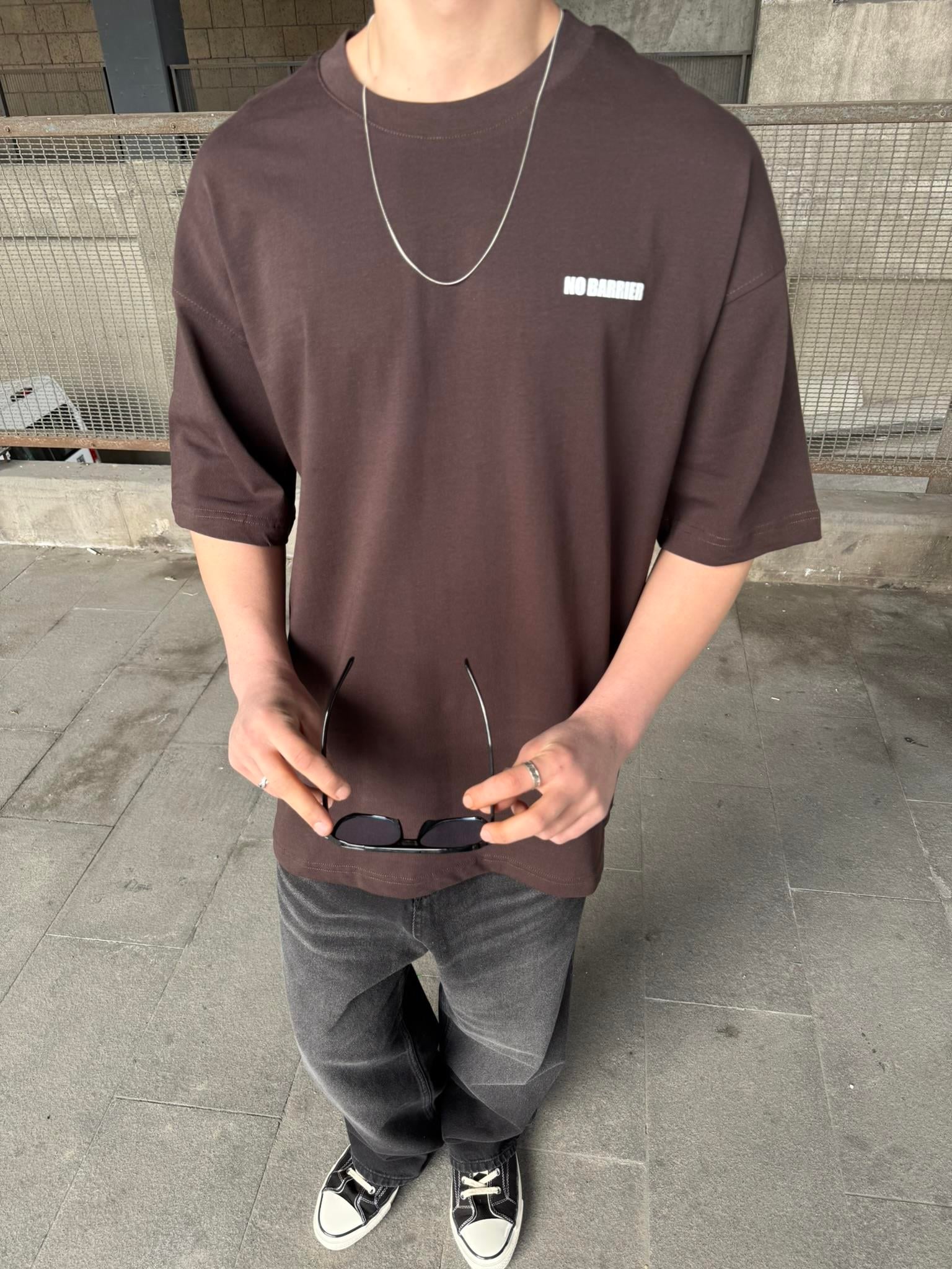 No Barier Oversize T-Shirt - Kahve