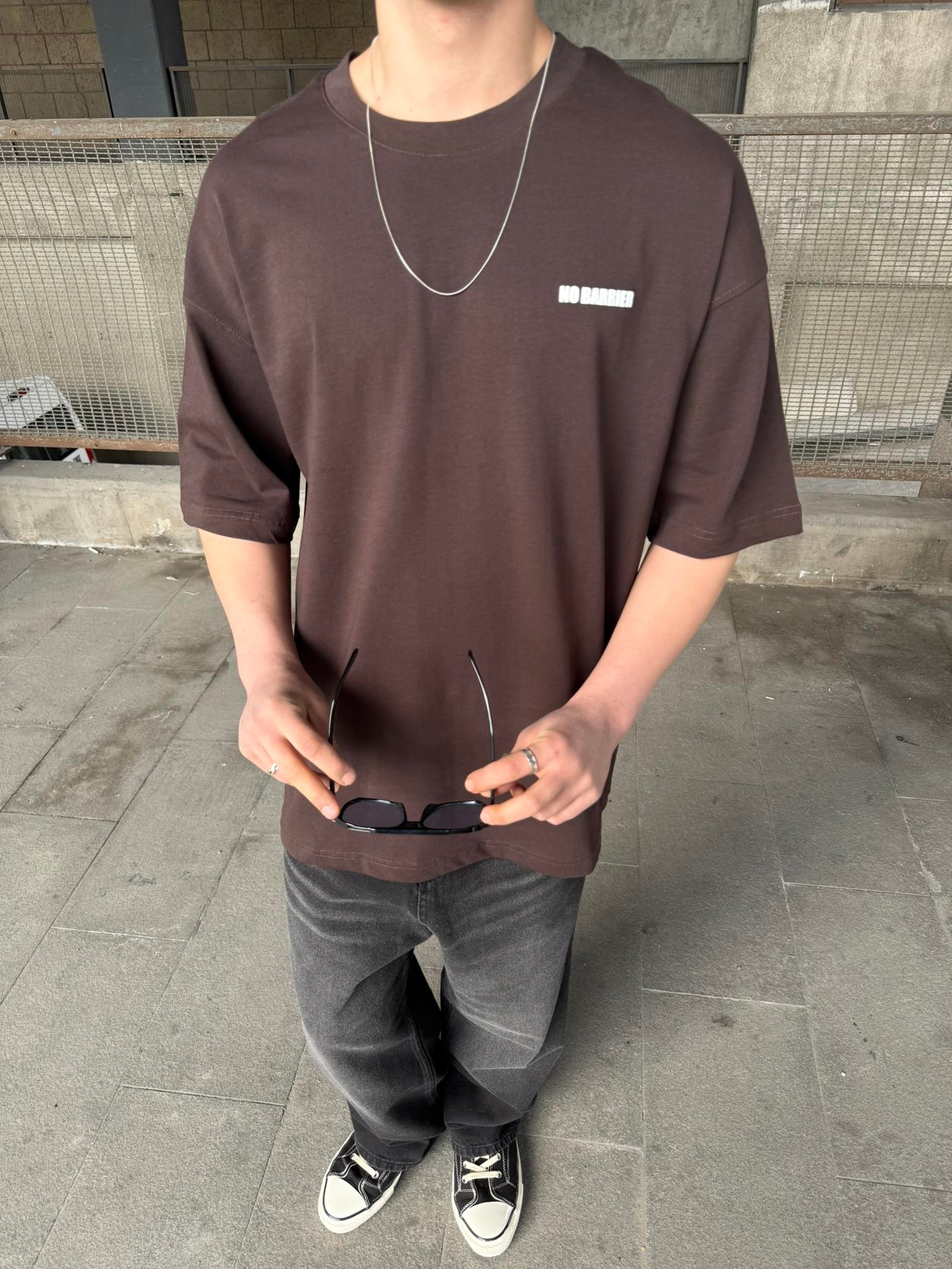 No Barier Oversize T-Shirt - Kahve