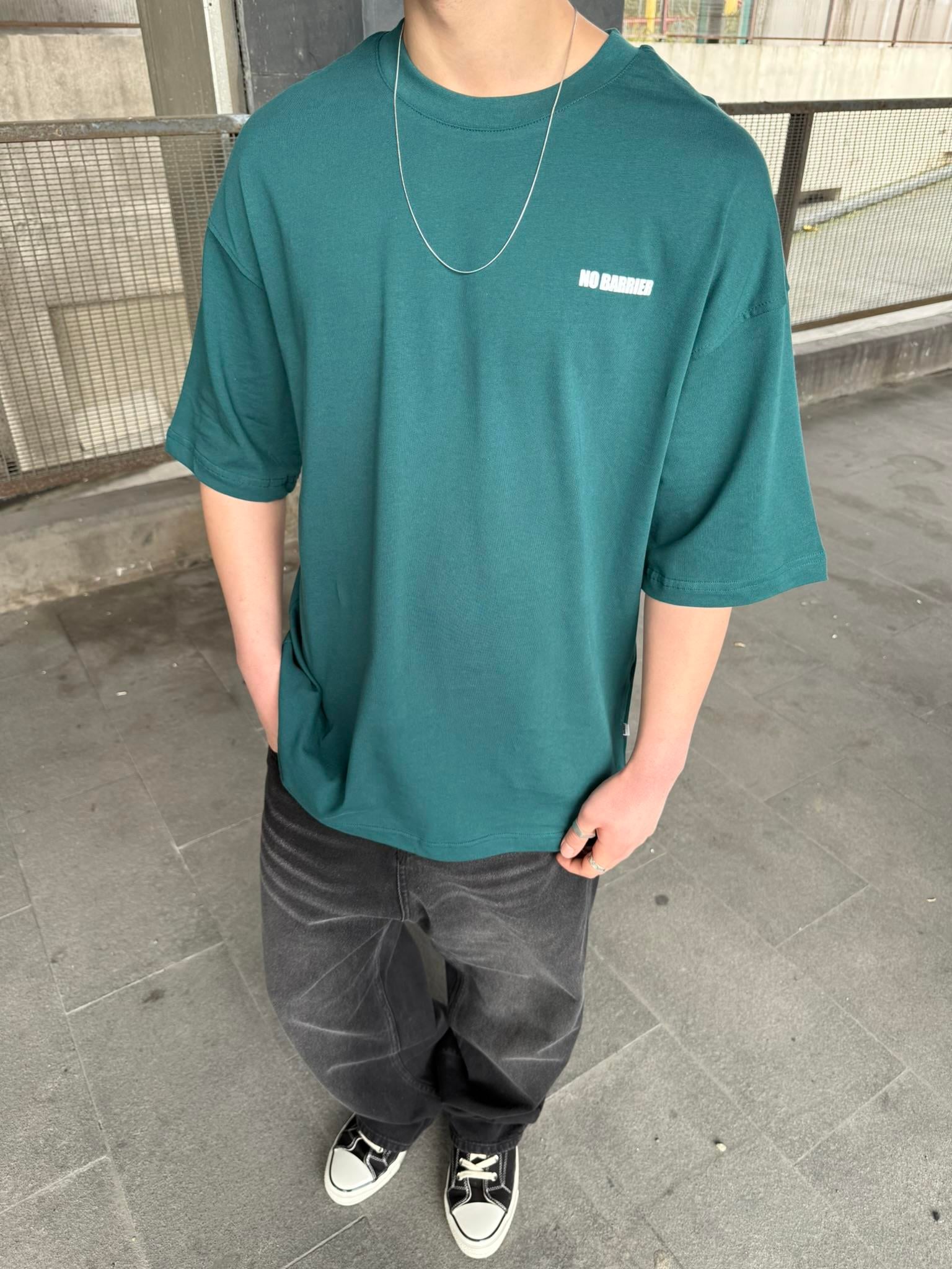 No Barier Oversize T-Shirt - Yeşil