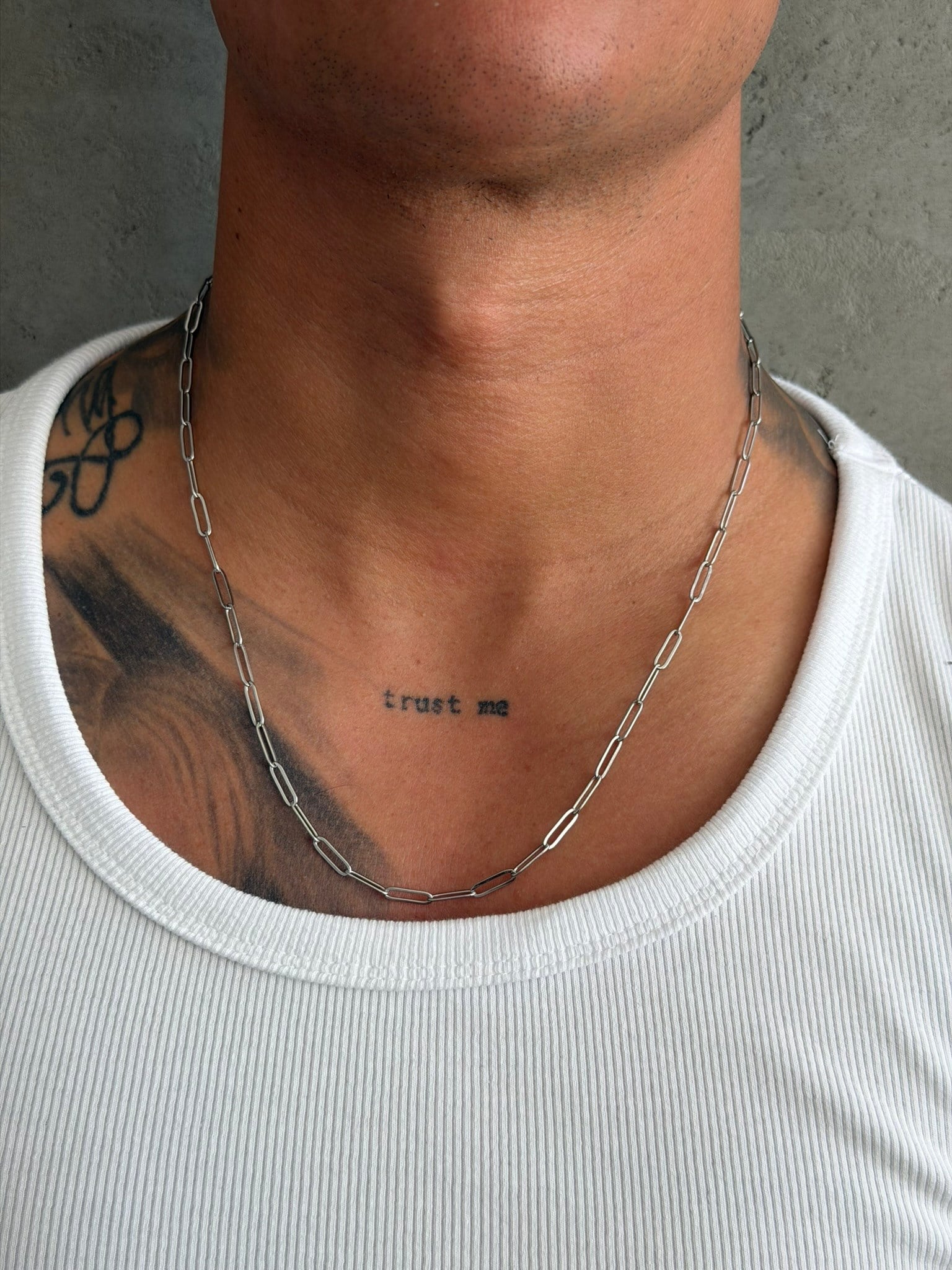 NO362 Paperclip Gold Necklace