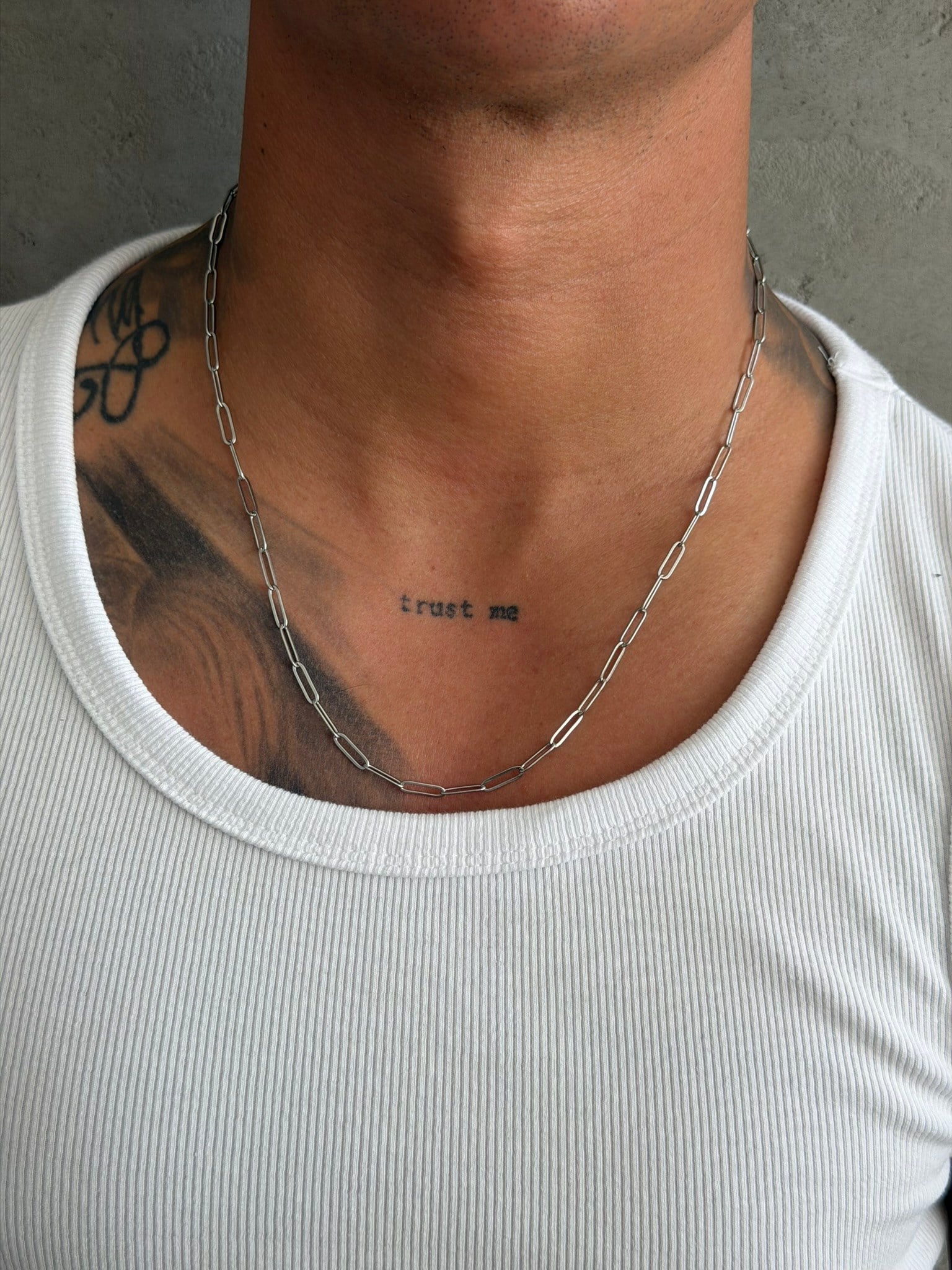 NO362 Paperclip Gold Necklace