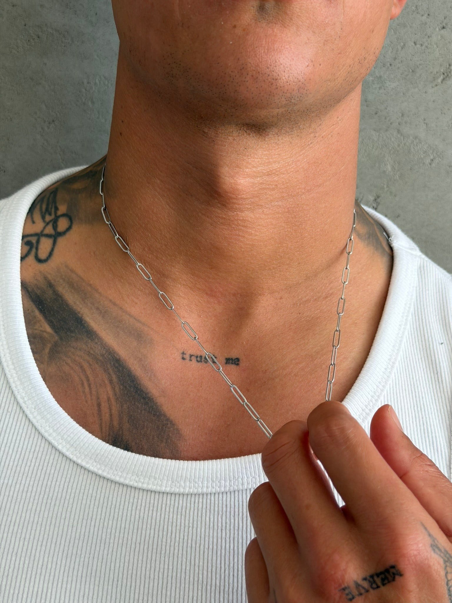 NO362 Paperclip Gold Necklace