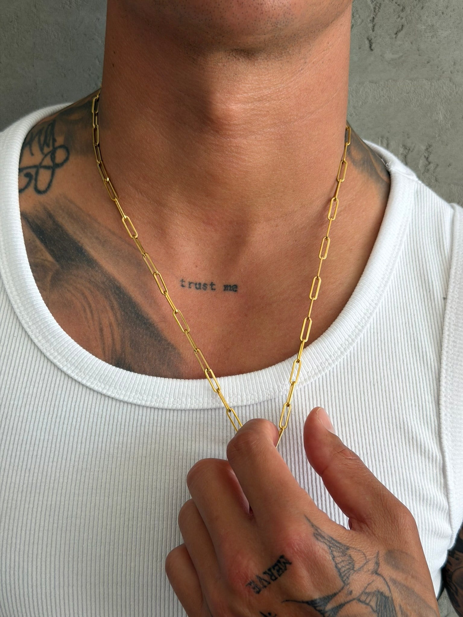 NO362 Paperclip Steel Necklace