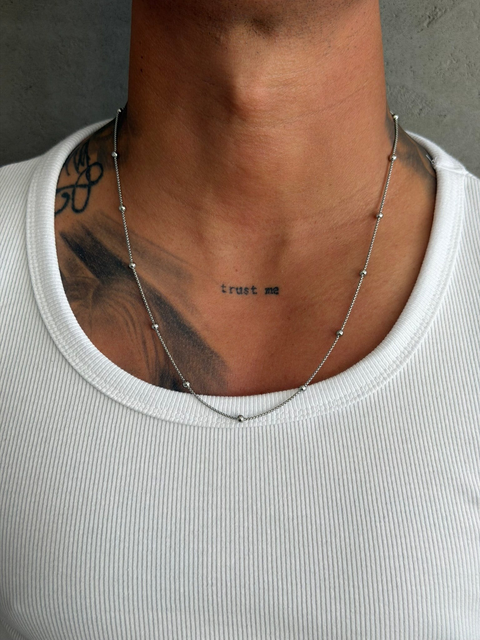 NO362 Silver Dot Chain Necklace