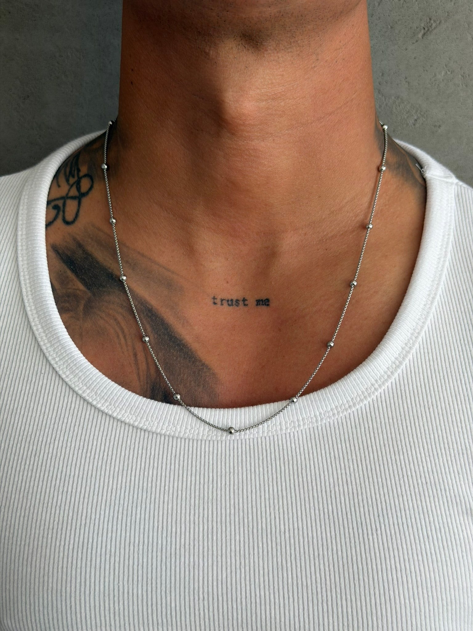 NO362 Silver Dot Chain Necklace