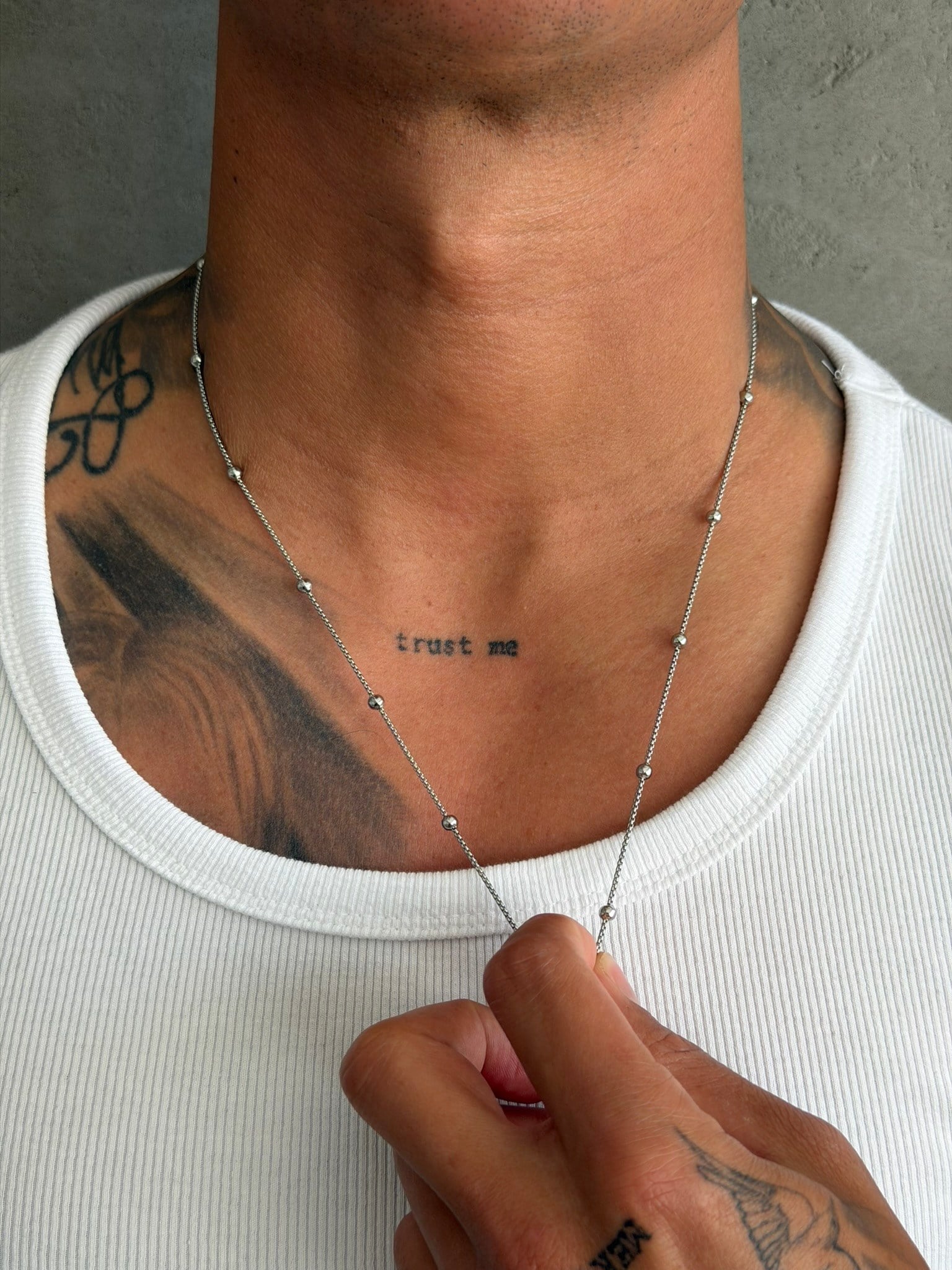 NO362 Silver Dot Chain Necklace