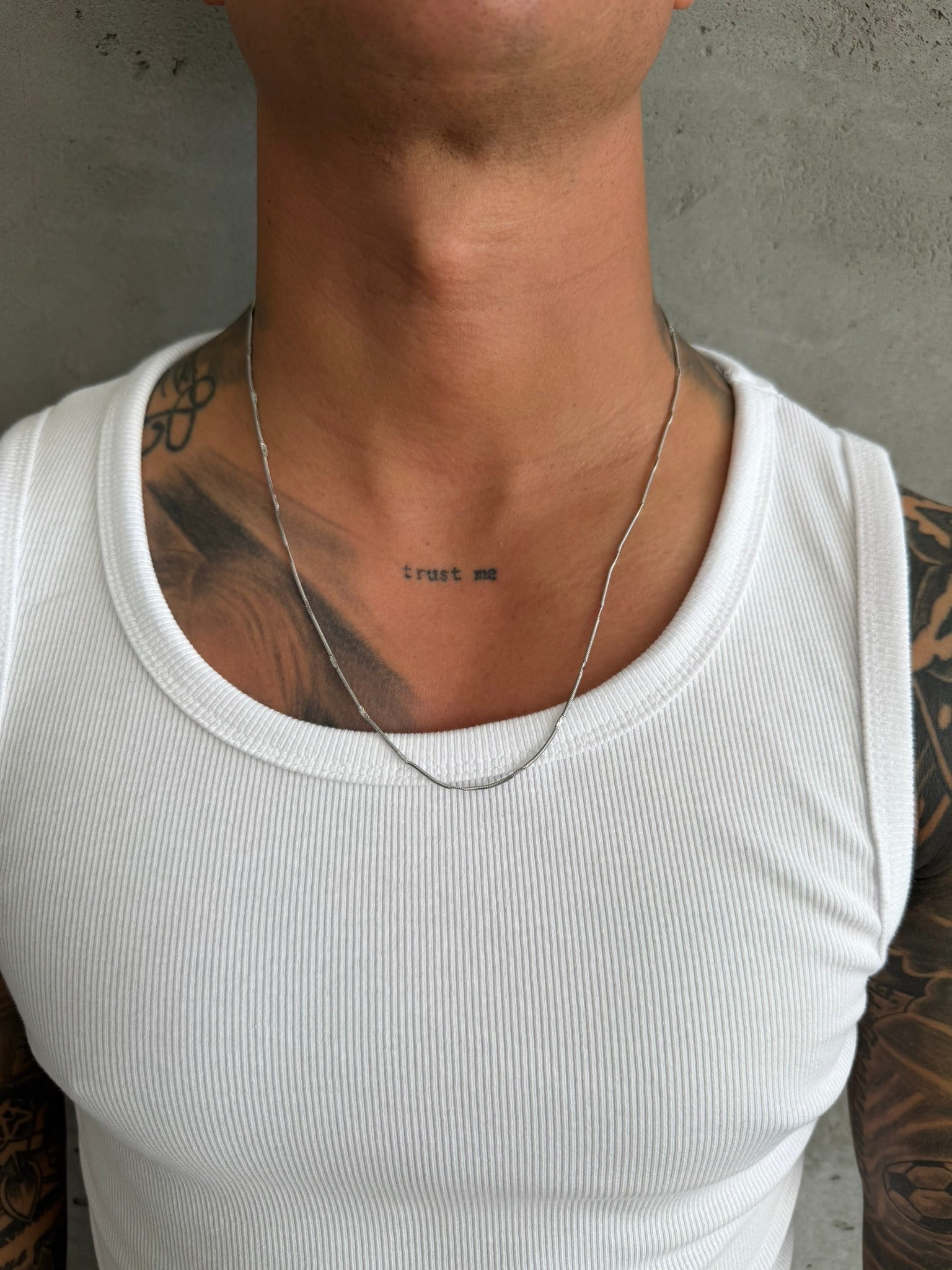 NO362 Slim Steel Snake Necklace