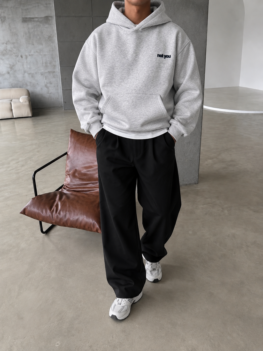 Not You Baskılı Premium Hoddie