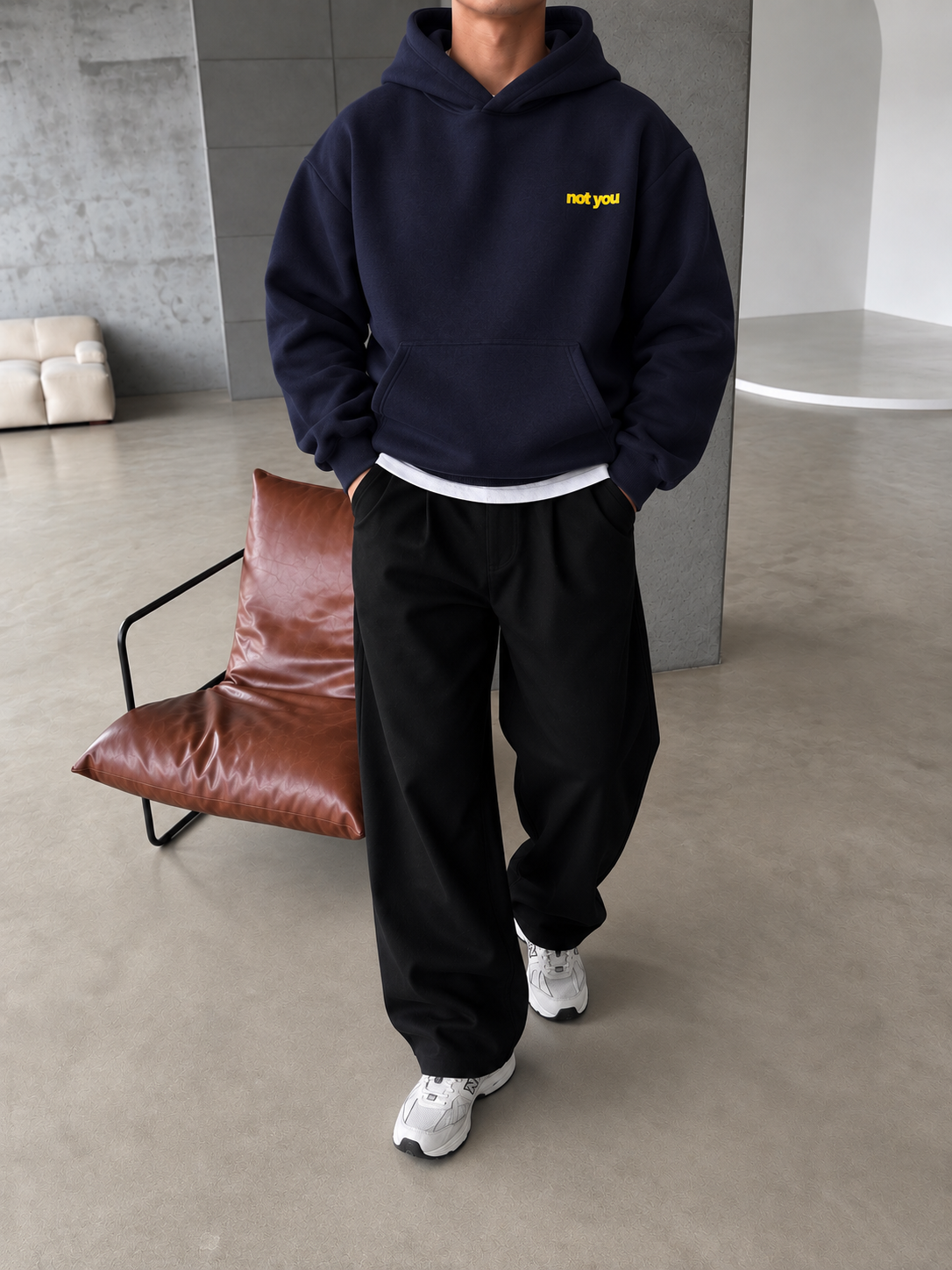 Not You Baskılı Premium Hoddie