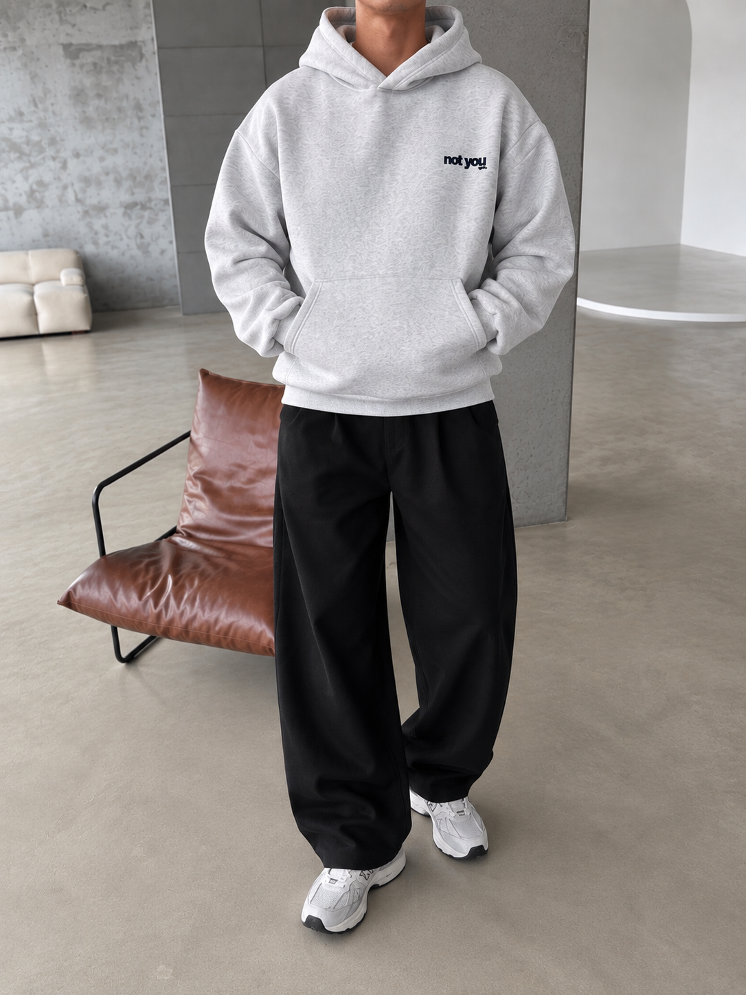 Not You Baskılı Premium Hoddie
