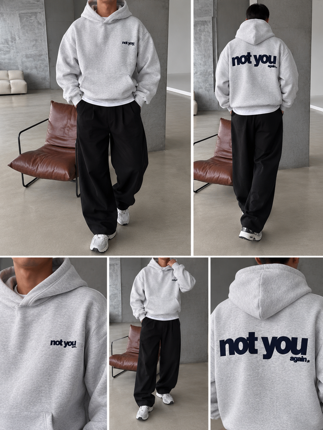 Not You Baskılı Premium Hoddie