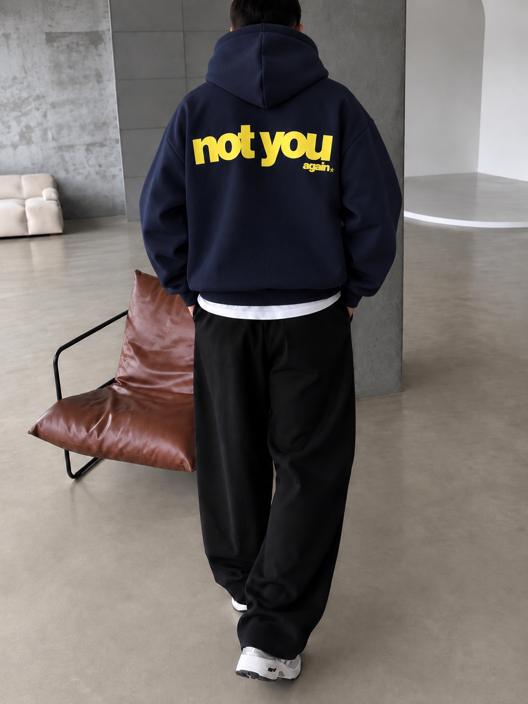 Not You Baskılı Premium Hoddie