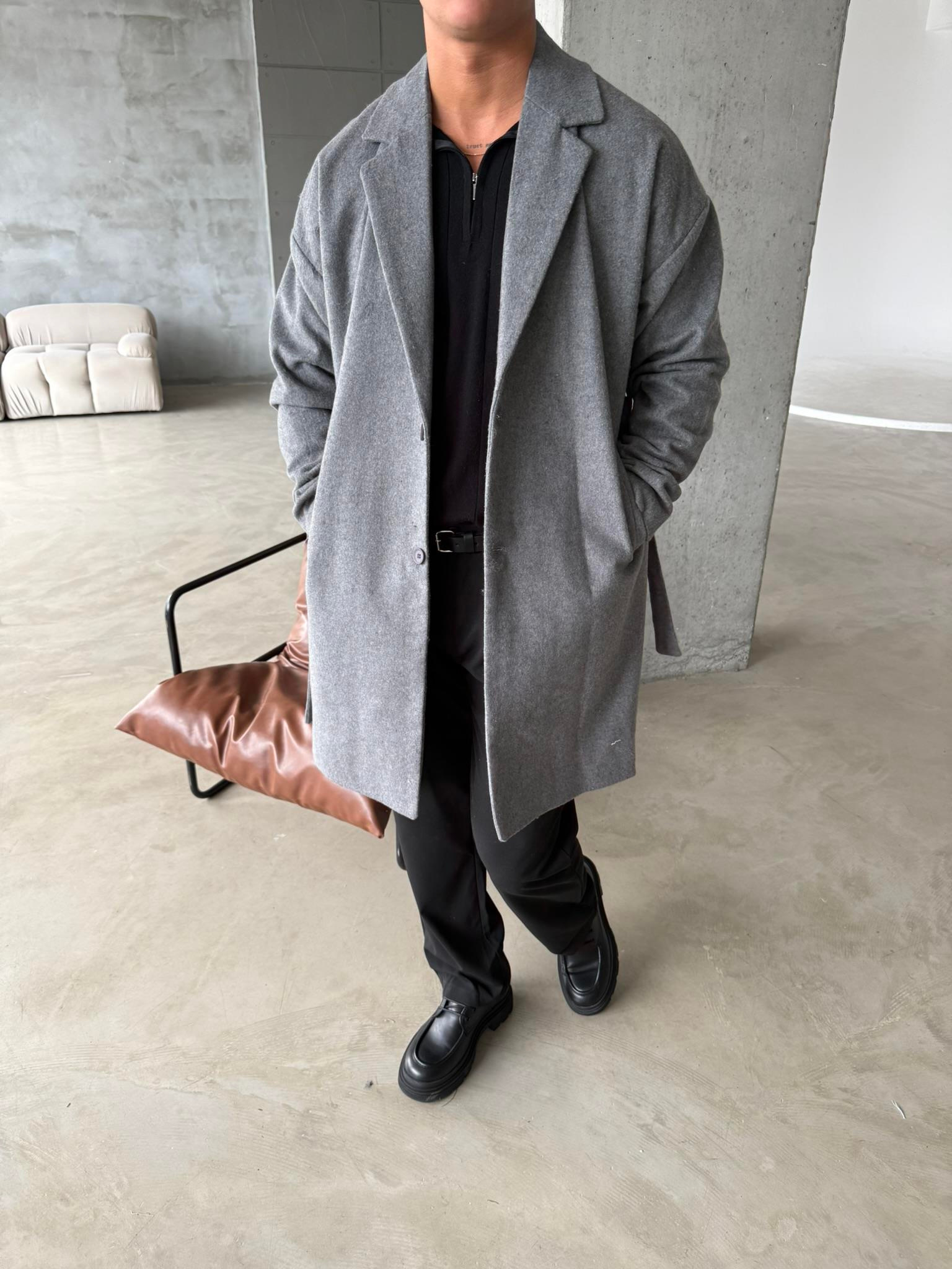 Old Money Erkek Kaban - Gri