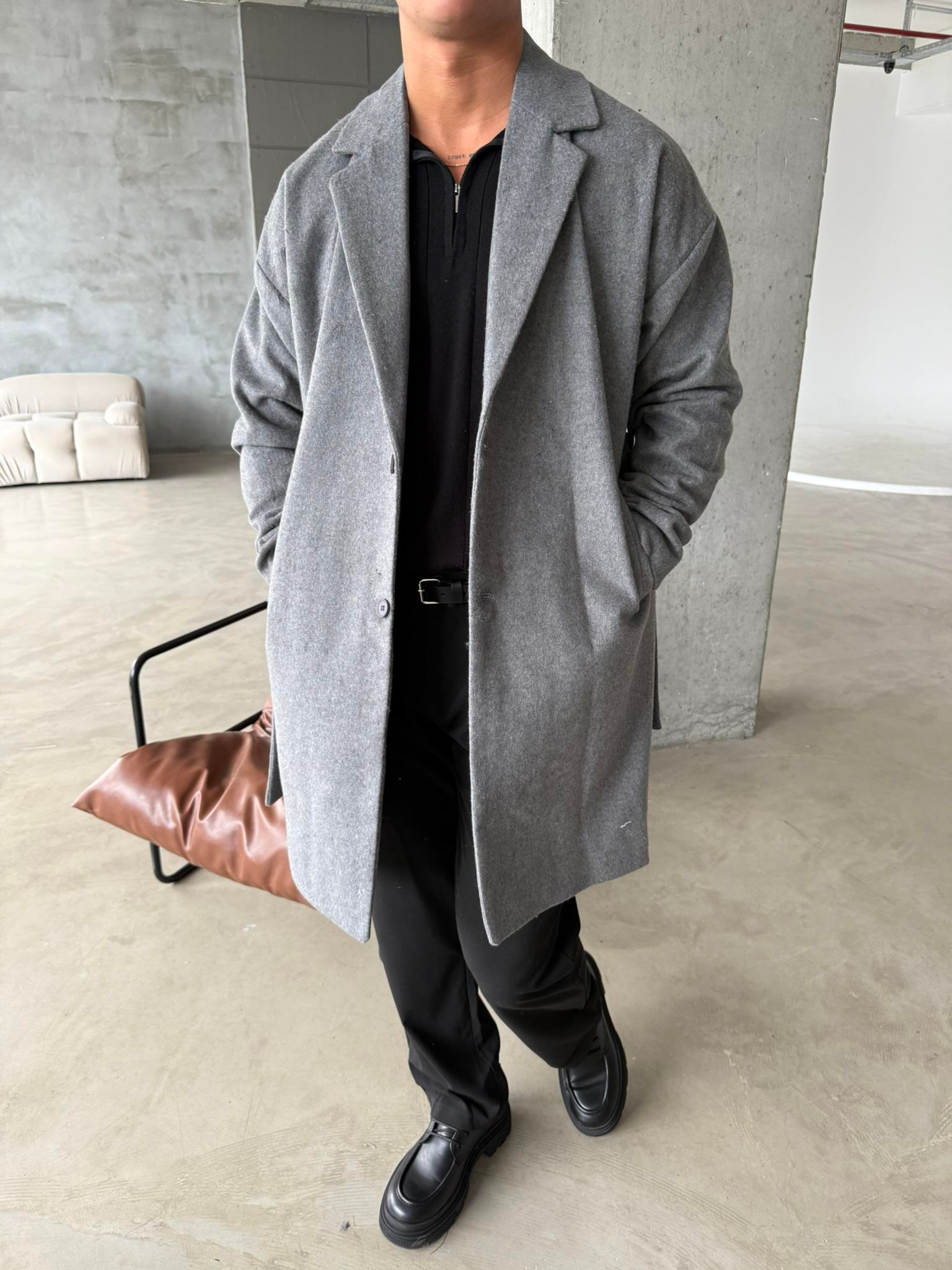 Old Money Erkek Kaban - Gri