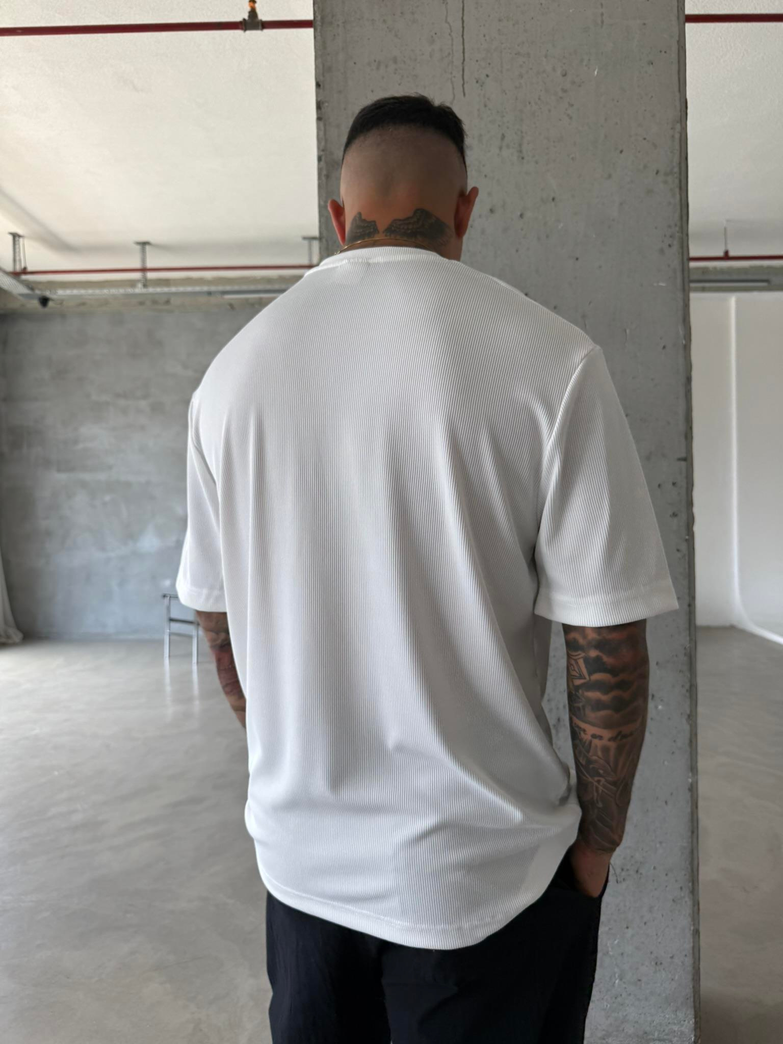 Old Money Ottoman Kumaş Basic T-Shirt - Beyaz