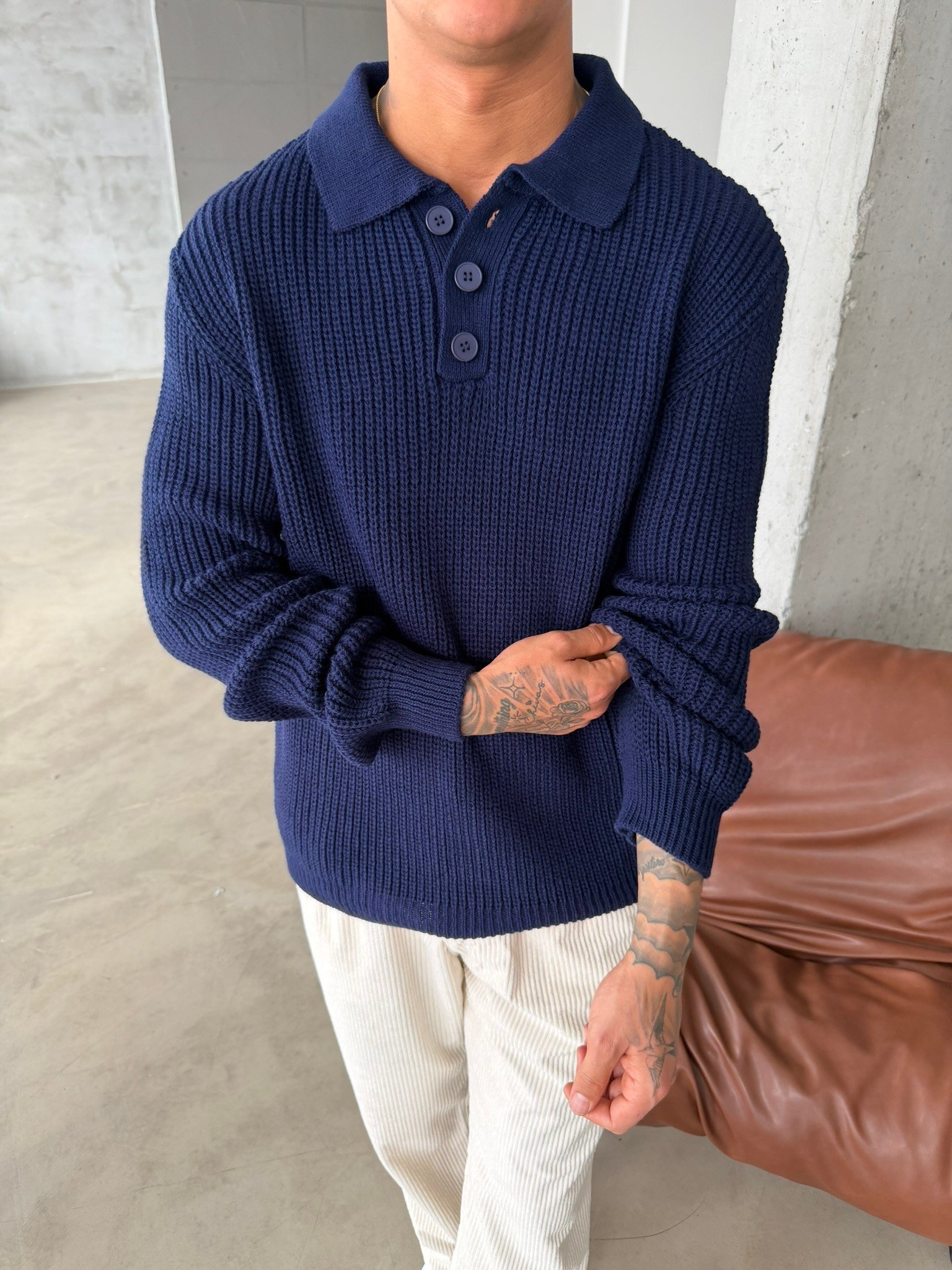 Old Money Polo Triko Kazak - Lacivert