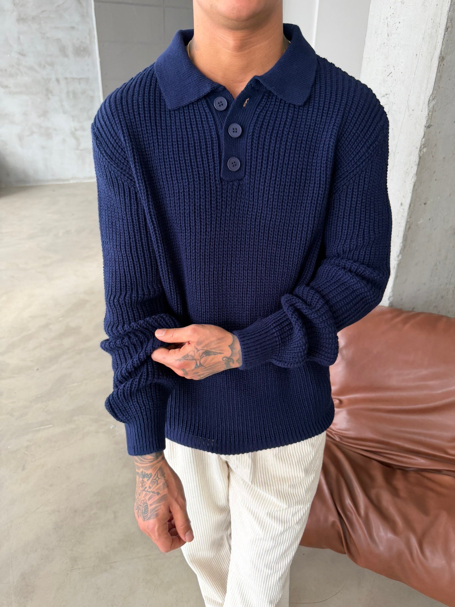 Old Money Polo Triko Kazak - Lacivert