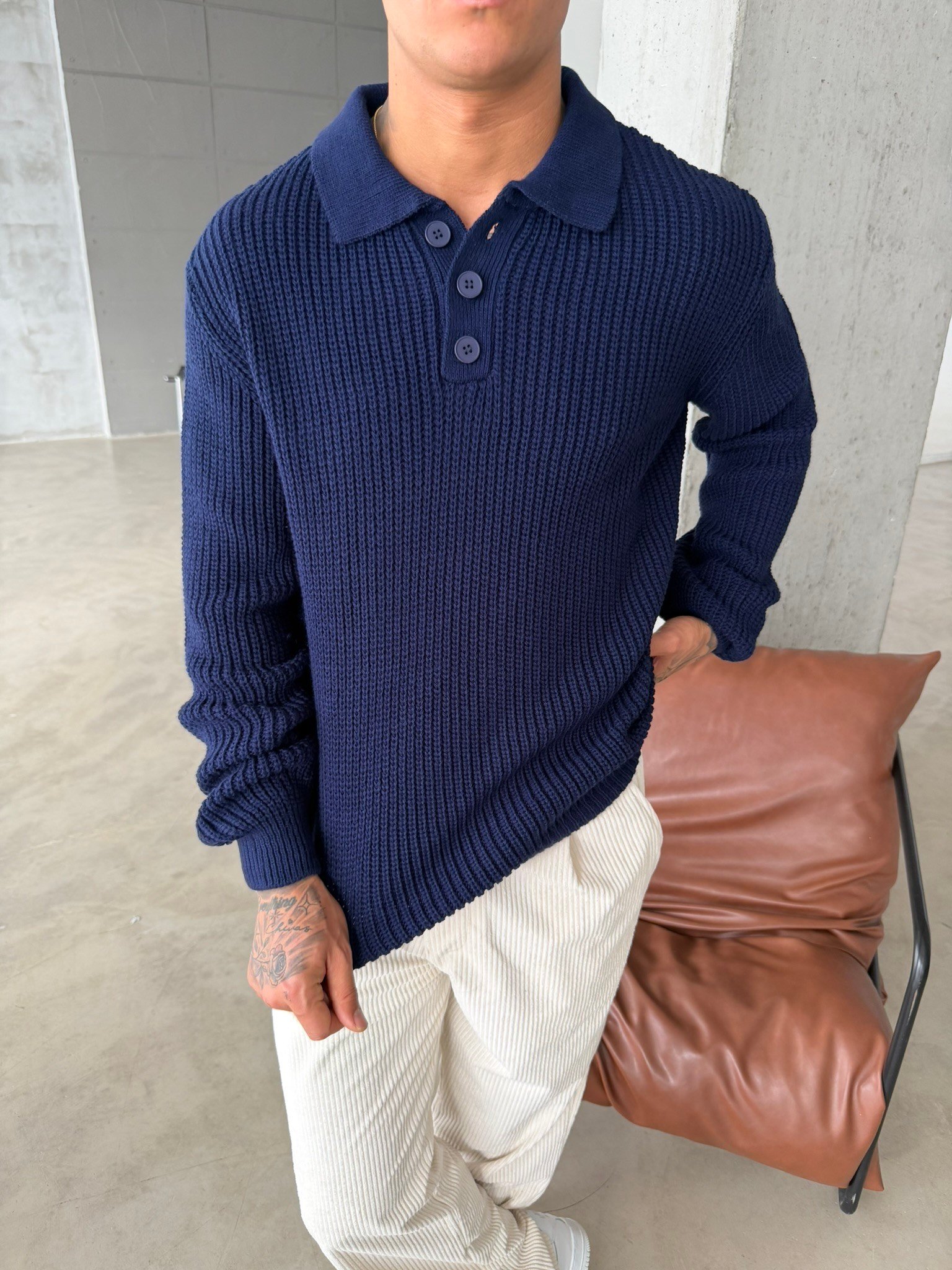 Old Money Polo Triko Kazak - Lacivert