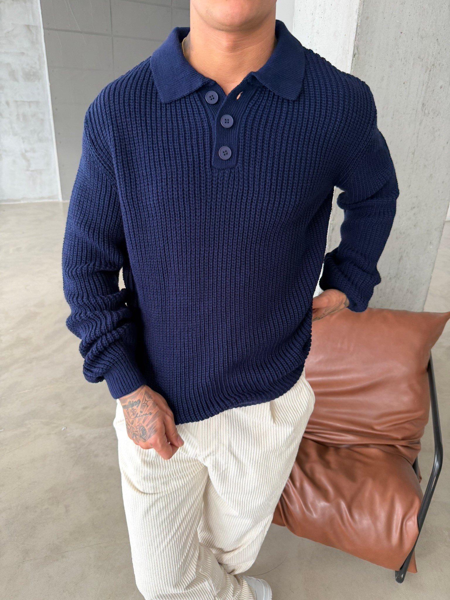 Old Money Polo Triko Kazak - Lacivert