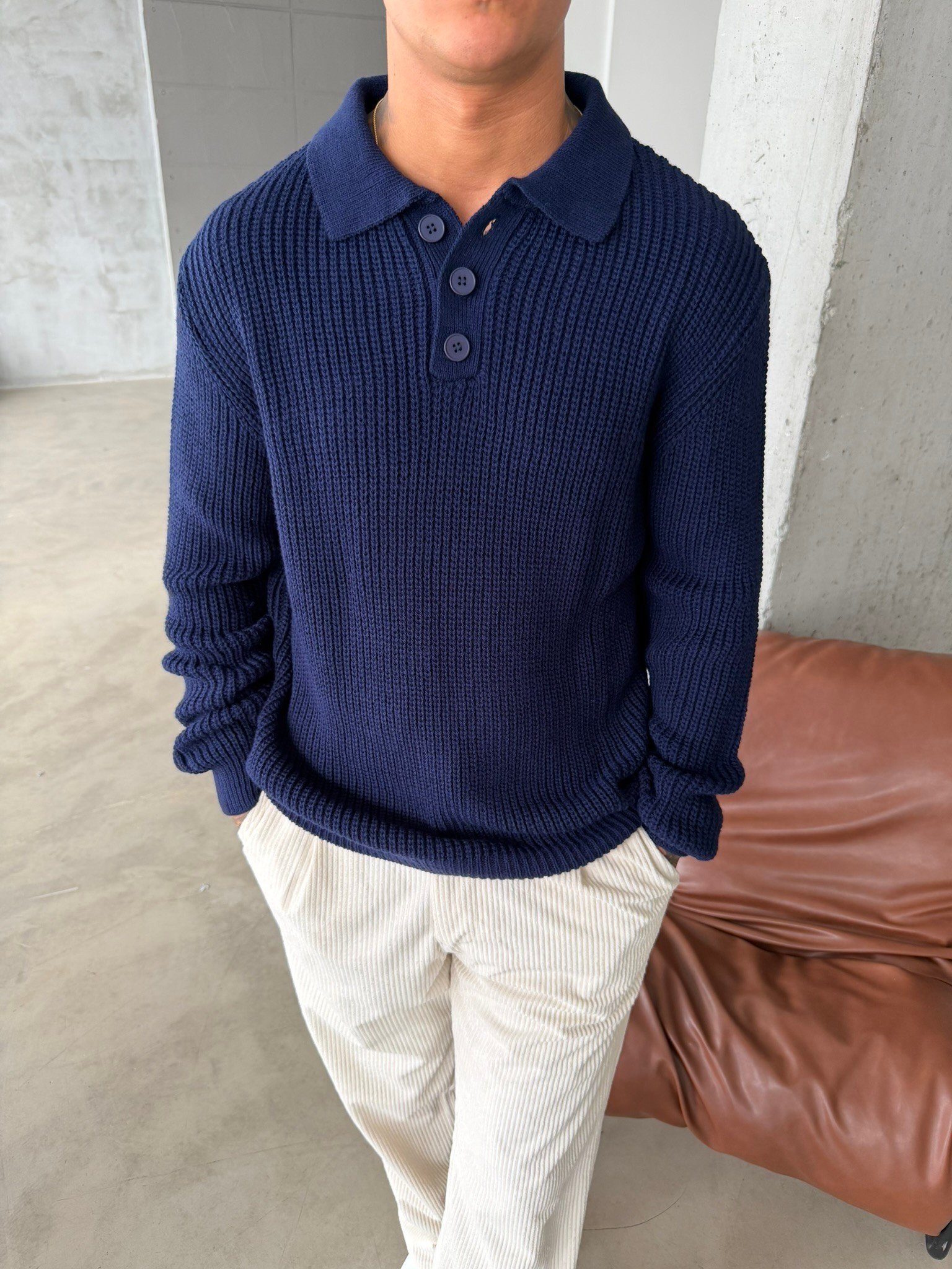 Old Money Polo Triko Kazak - Lacivert