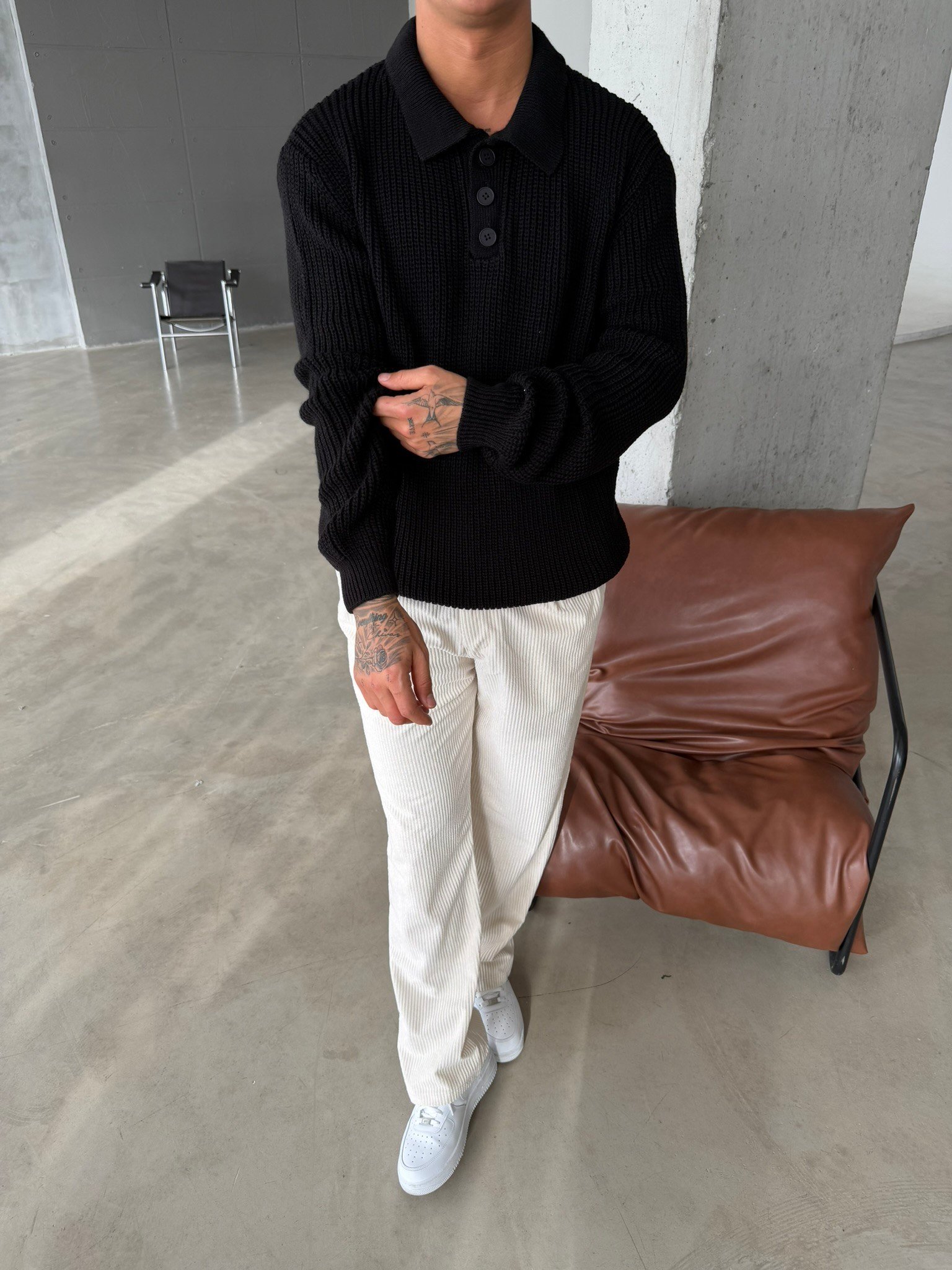 Old Money Polo Triko Kazak - Siyah